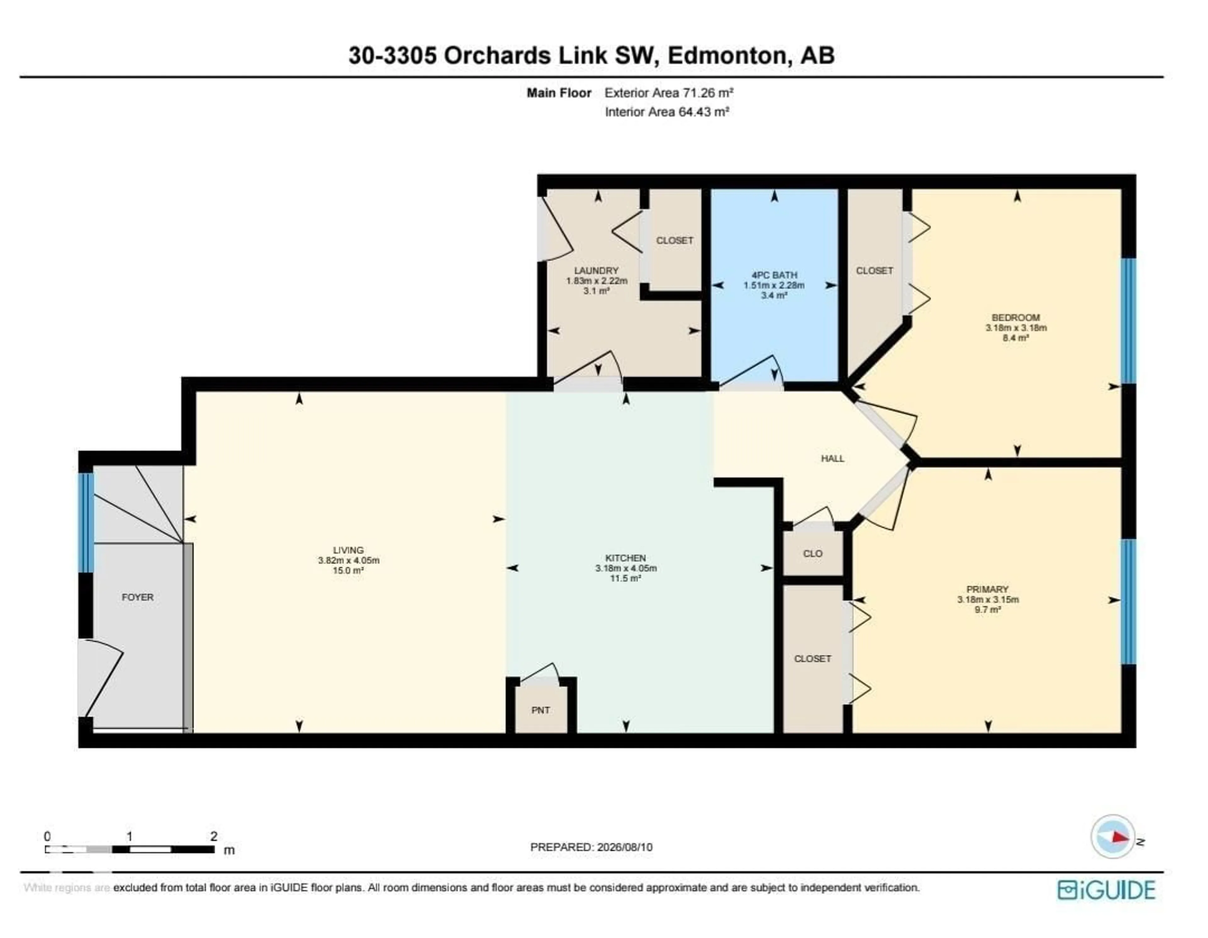 Floor plan for #30 - 3305 ORCHARDS LINK SW, Edmonton Alberta T6X2H1