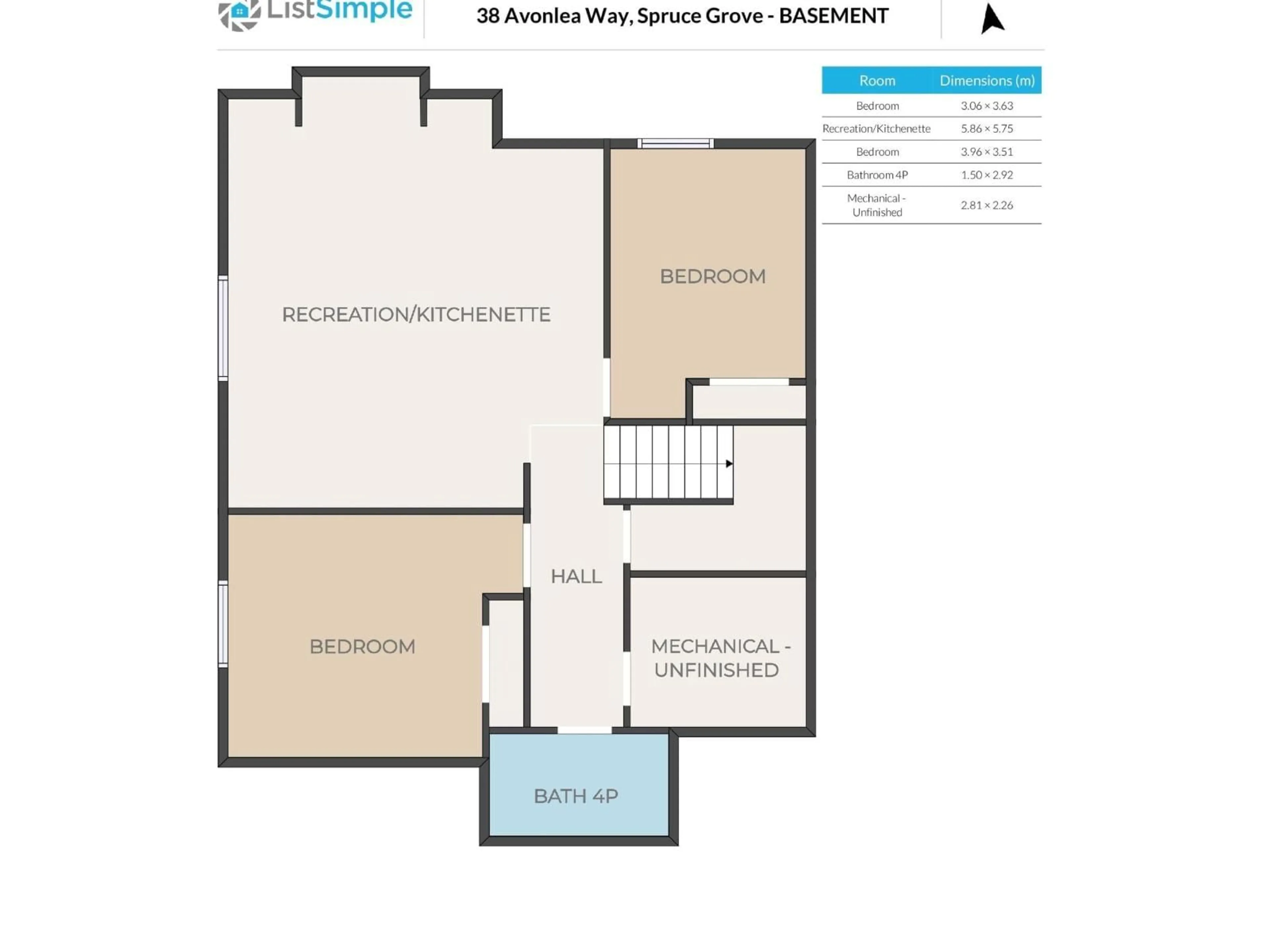 Floor plan for 38 AVONLEA WY, Spruce Grove Alberta T7X0Y3