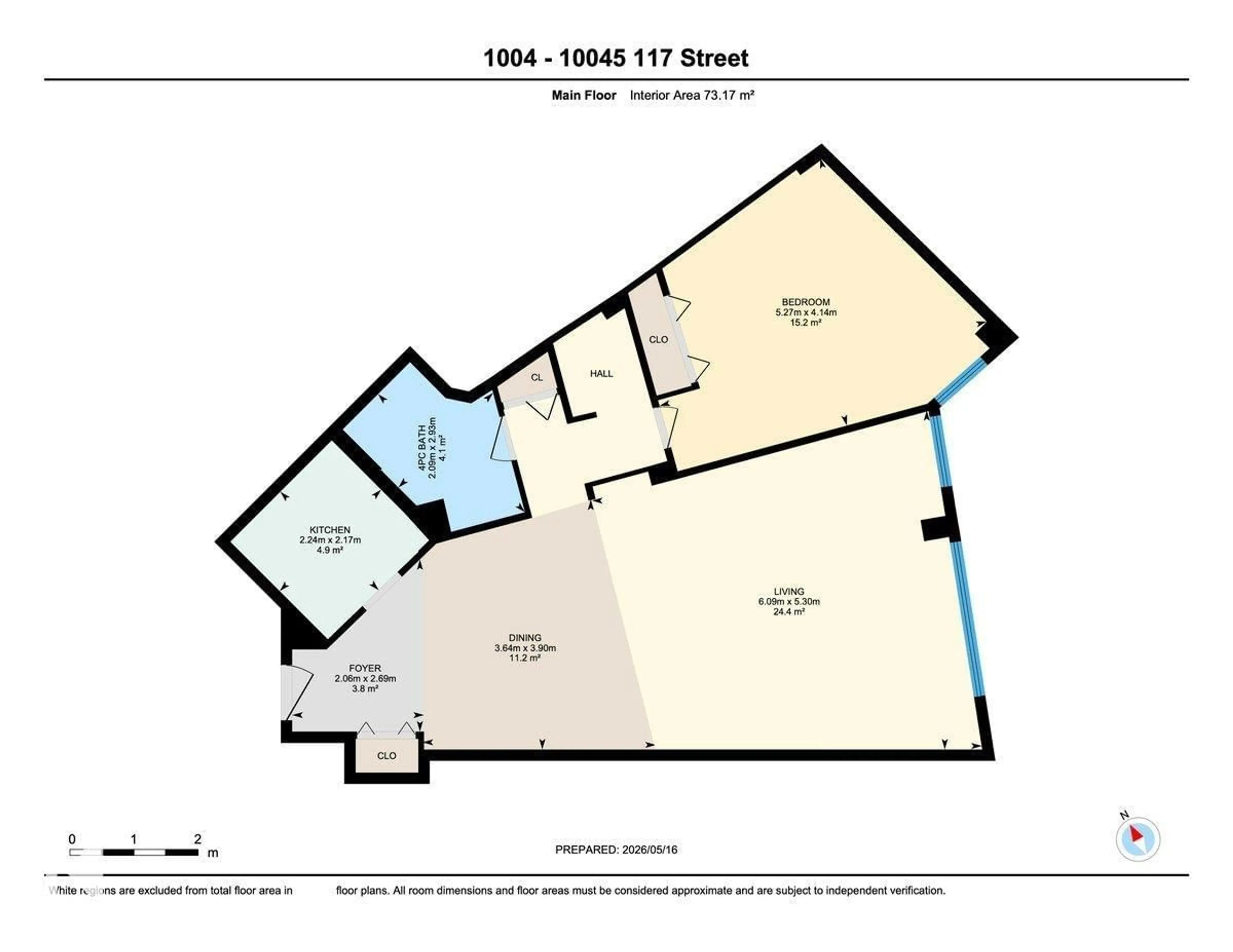 Floor plan for #209 - 10045 117 ST, Edmonton Alberta T5K1W8