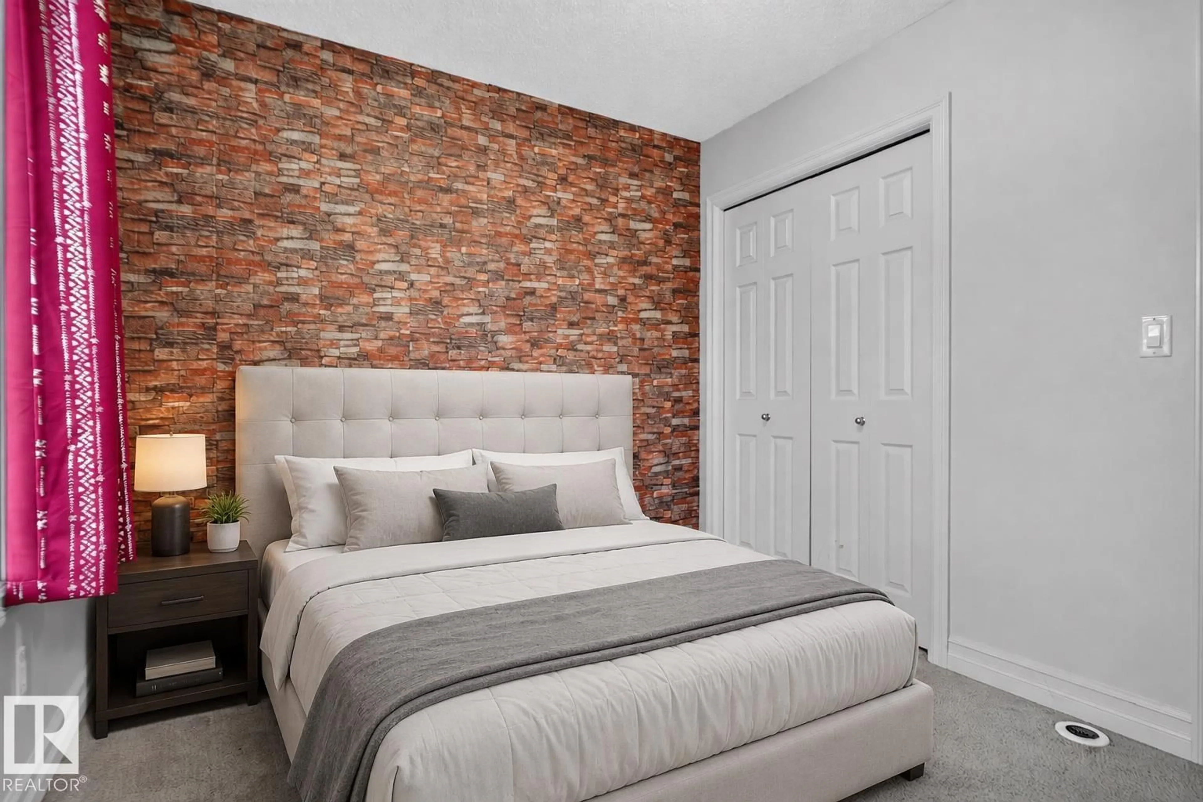 Bedroom with bed, ceramic/tile floor for #69 - 3625 144 AV, Edmonton Alberta T5Y0T3