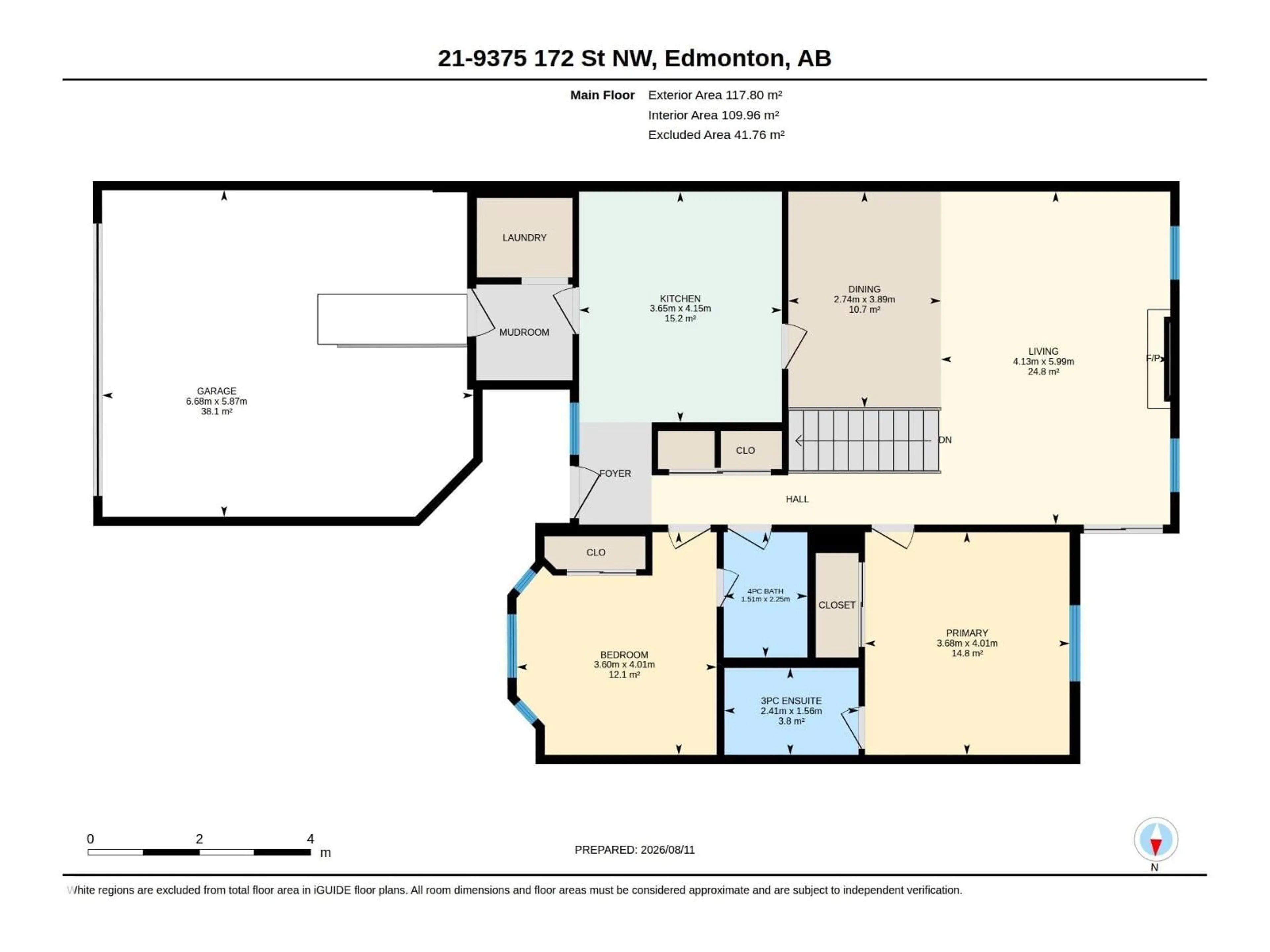 Floor plan for #21 - 9375 172 ST, Edmonton Alberta T5T3C3