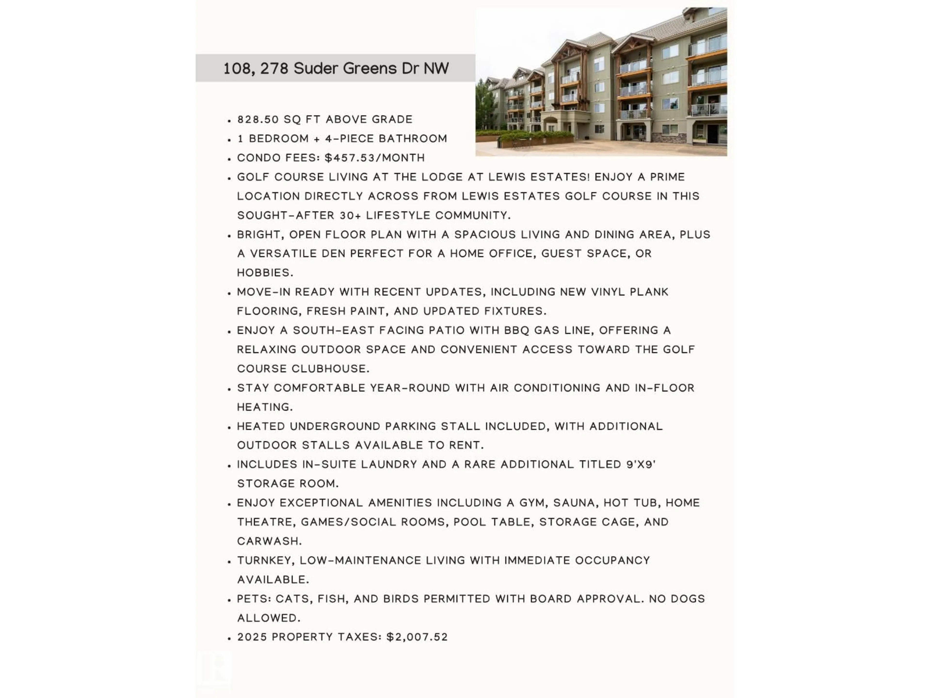 Unknown for #108 - 278 SUDER GREENS DR, Edmonton Alberta T5T6V6