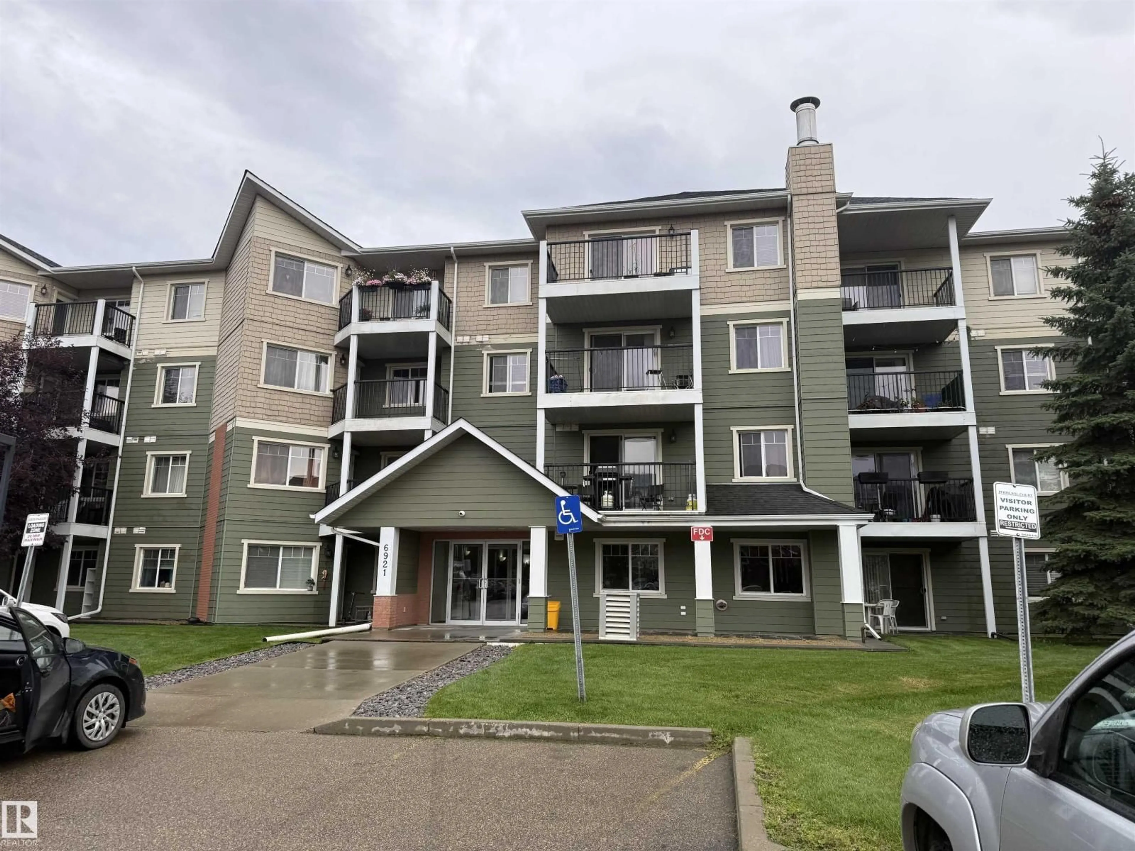 A pic from outside/outdoor area/front of a property/back of a property/a pic from drone, building for 208 - 6921 199 ST, Edmonton Alberta T5T3X7
