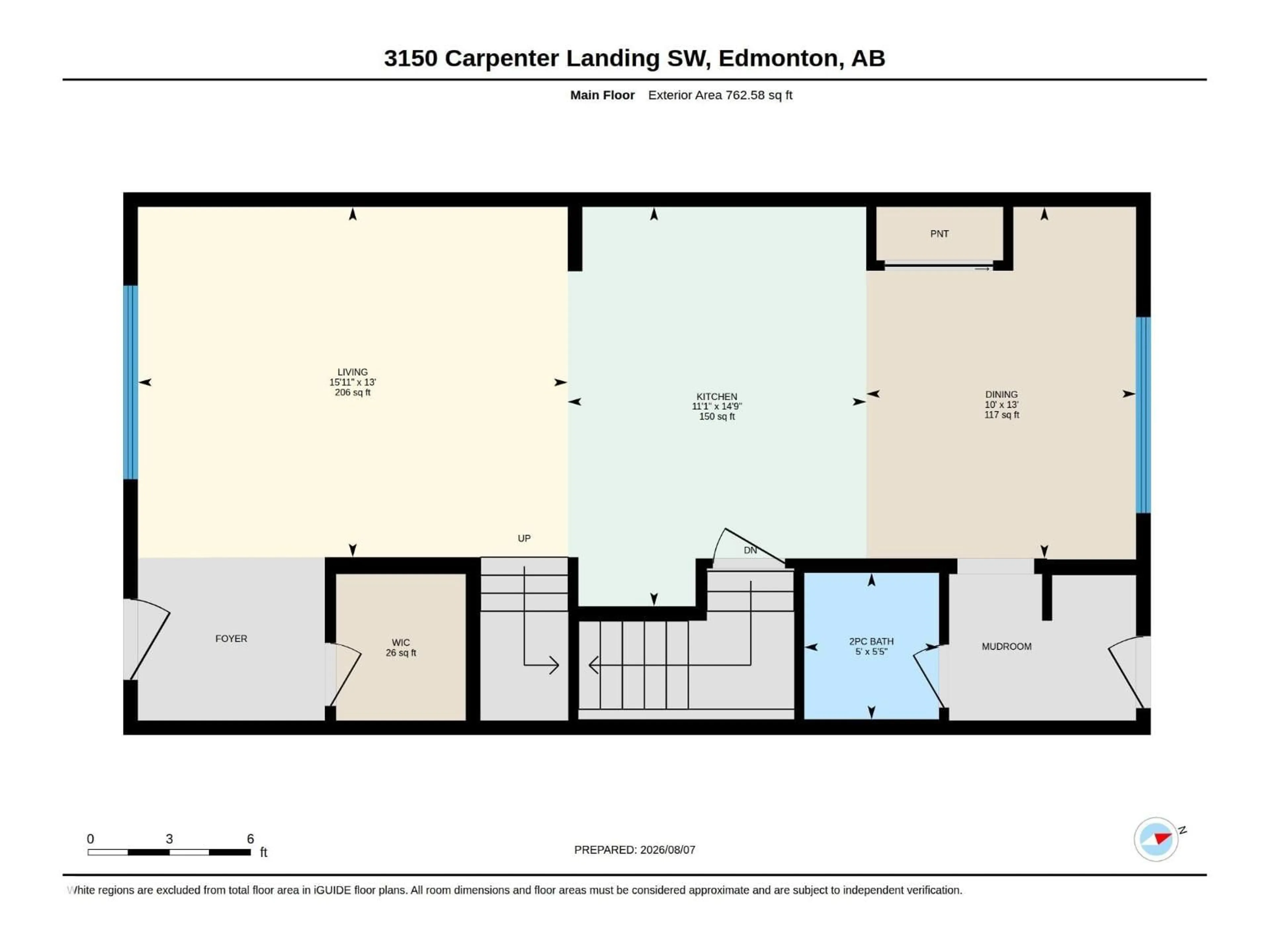 Floor plan for SW - 3150 CARPENTER LANDING, Edmonton Alberta T6W2Y8