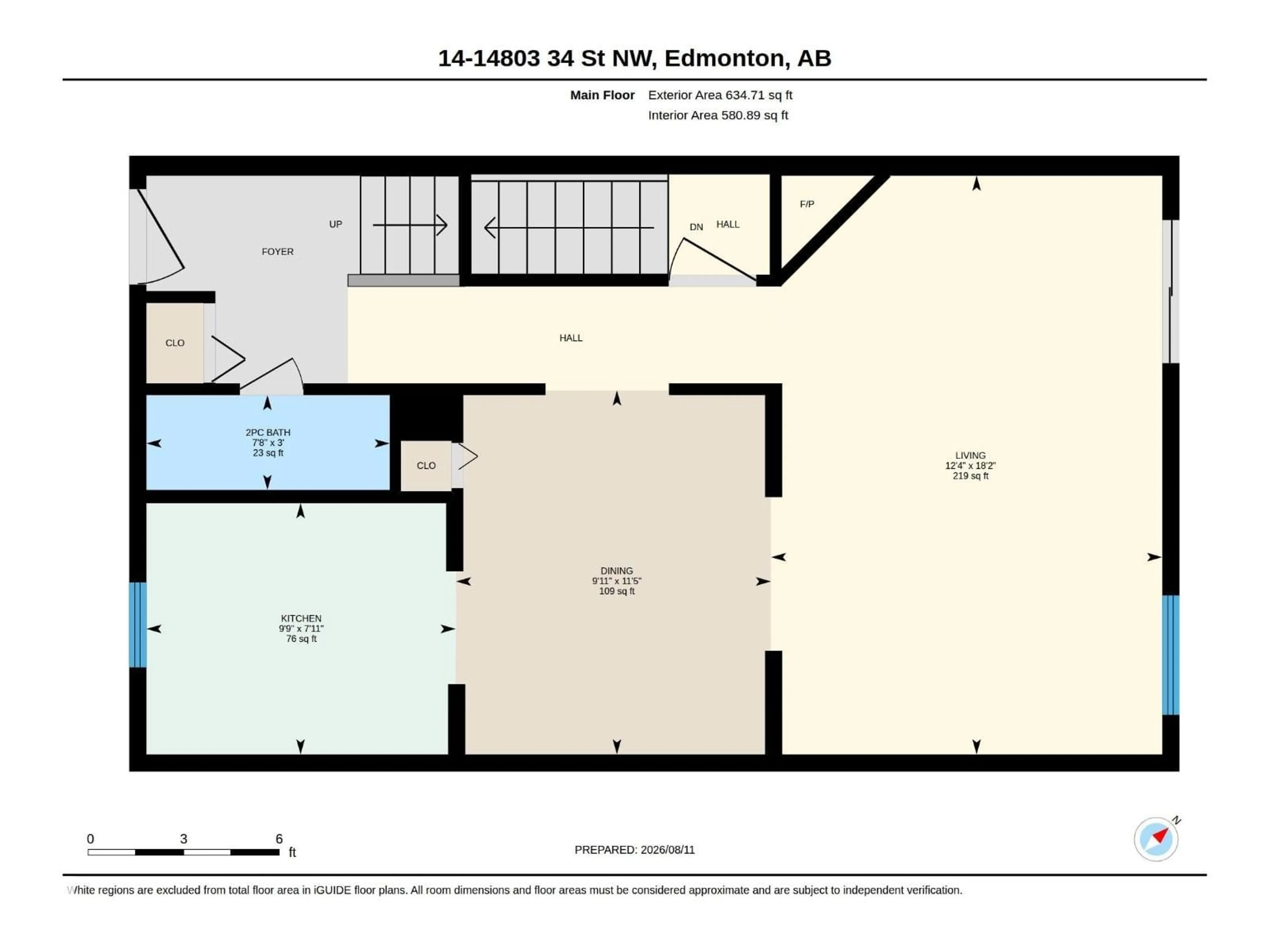 Floor plan for #14 - 14803 34 ST, Edmonton Alberta T5Y2L3