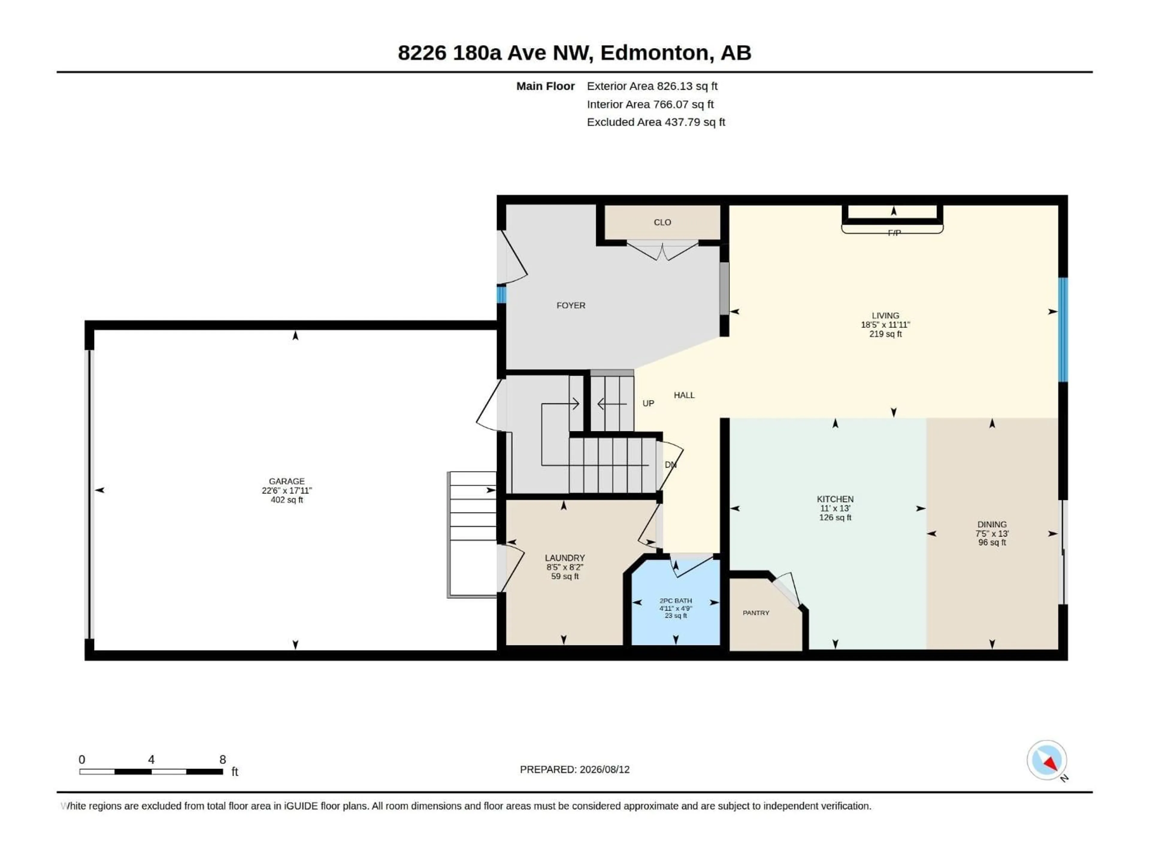 Floor plan for 8226 180A AV, Edmonton Alberta T5Z0H8