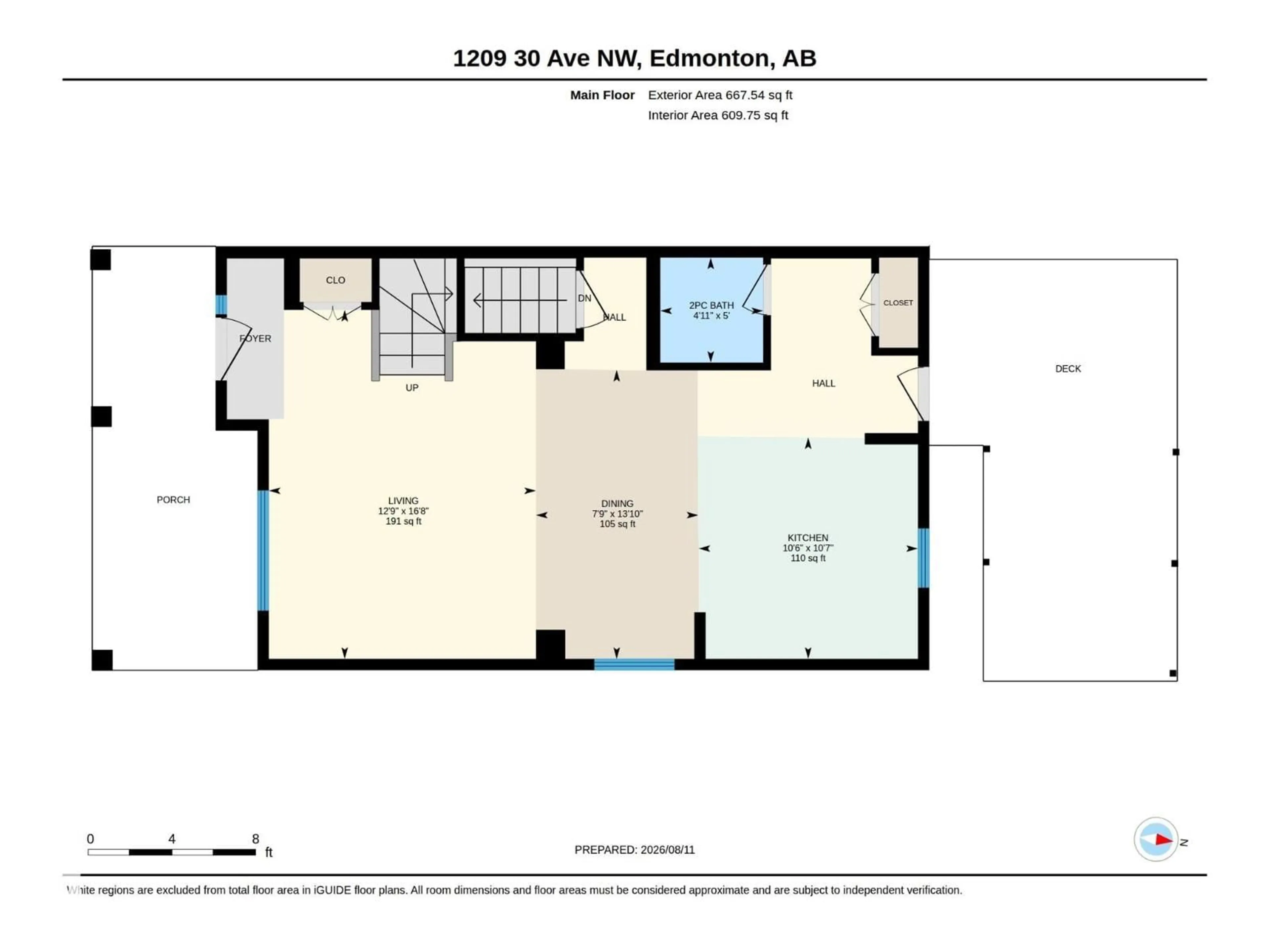 Floor plan for NW - 1209 30 AV, Edmonton Alberta T6T0V7