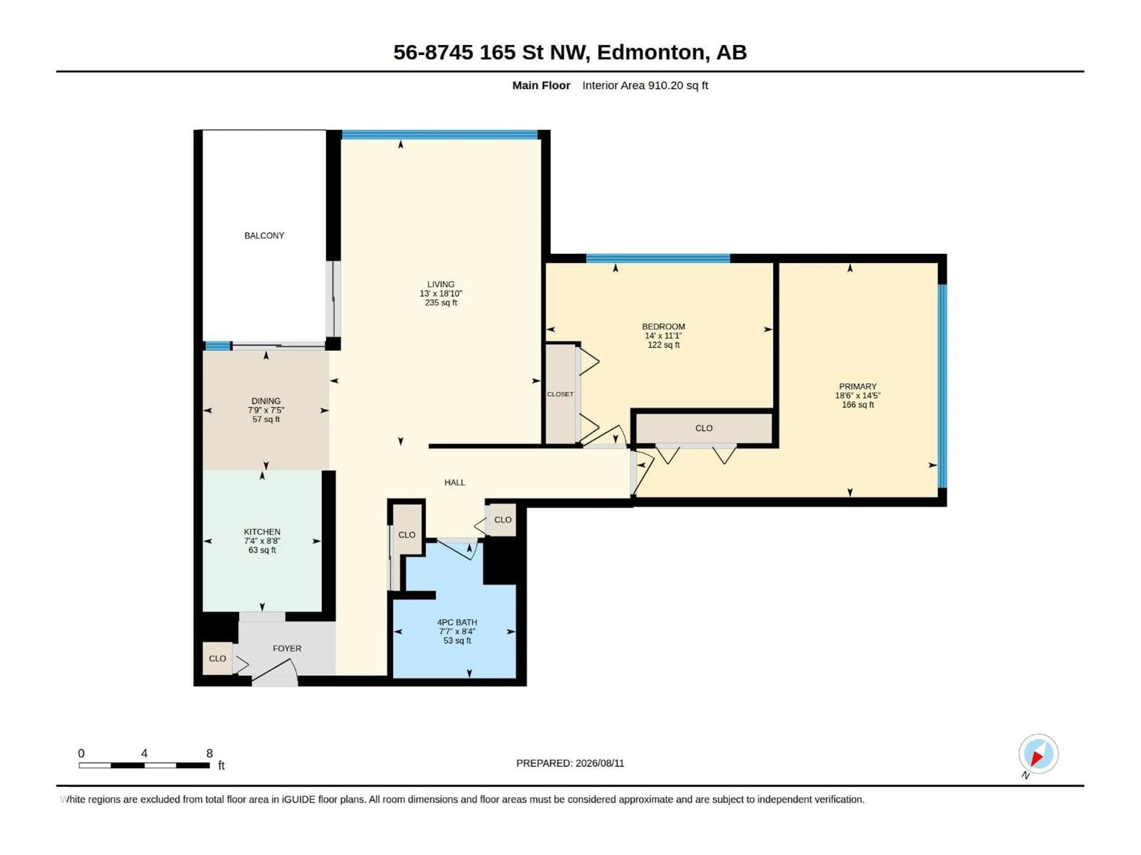 Floor plan for 56 - 8745 165 STREET, Edmonton Alberta T5R2R7