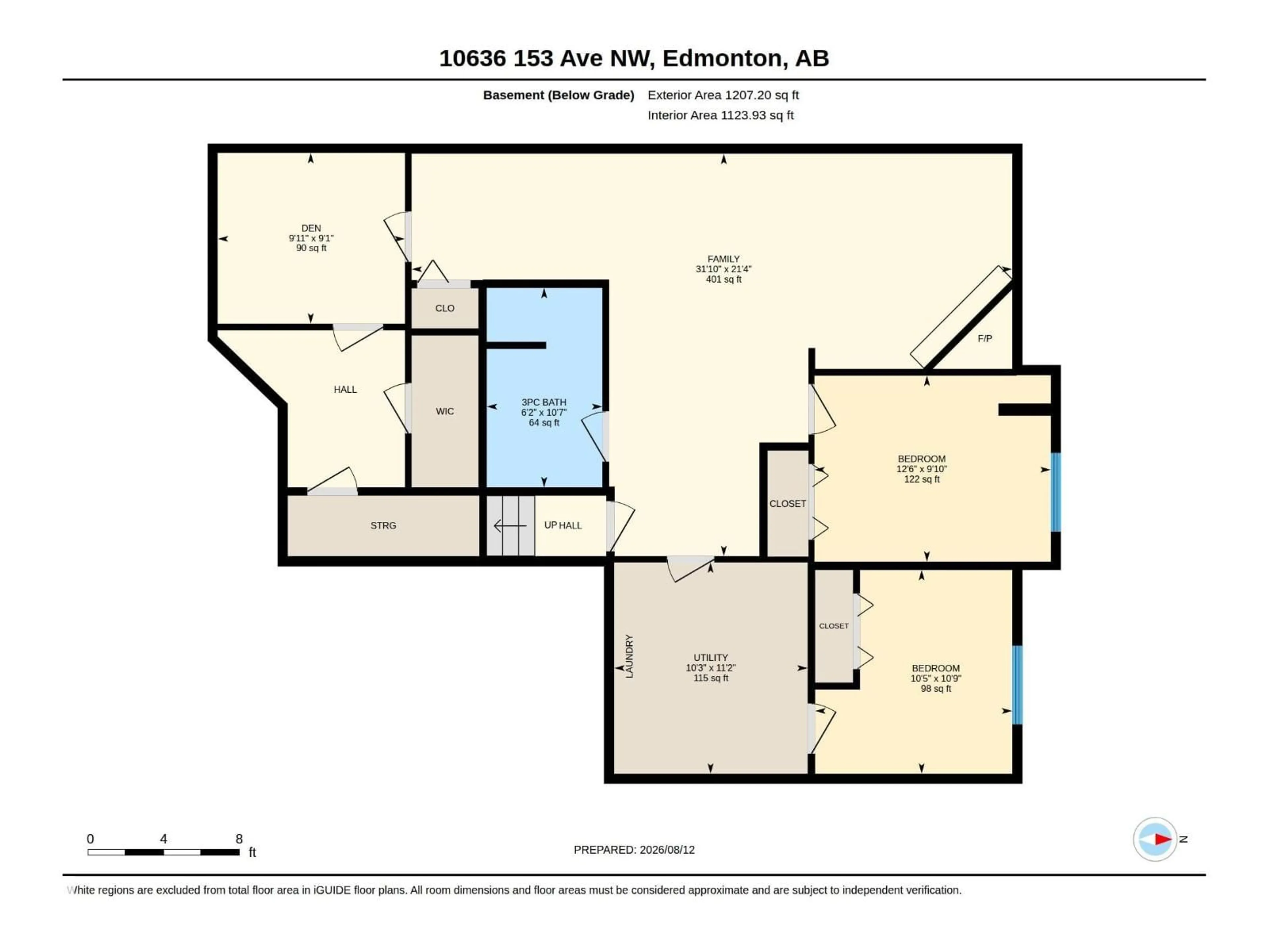 Floor plan for NW - 10636 153 AV, Edmonton Alberta T5X5R5