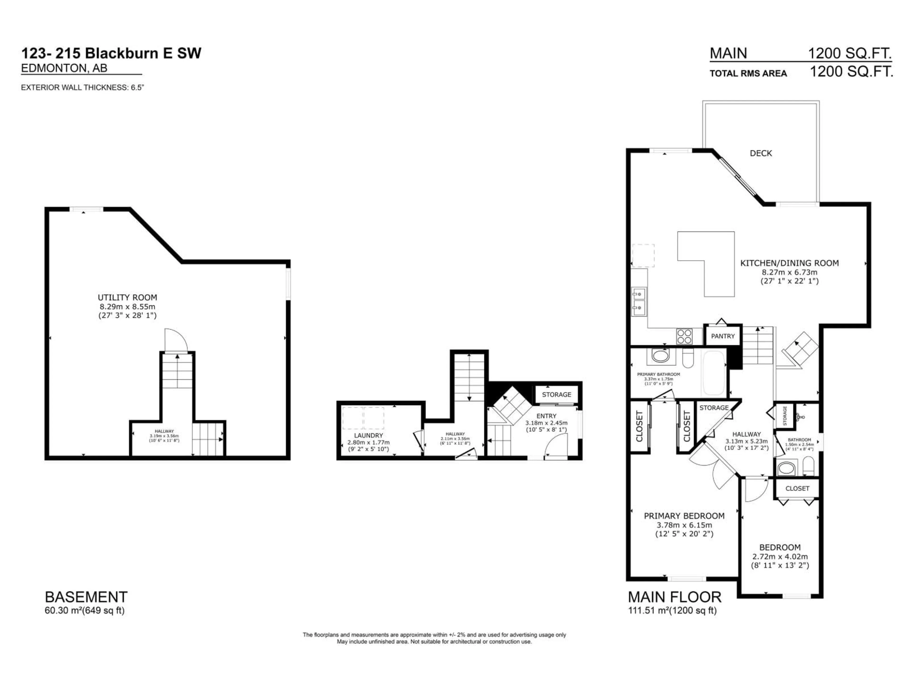 Floor plan for 215 - 123 BLACKBURN DR, Edmonton Alberta T6W1B9