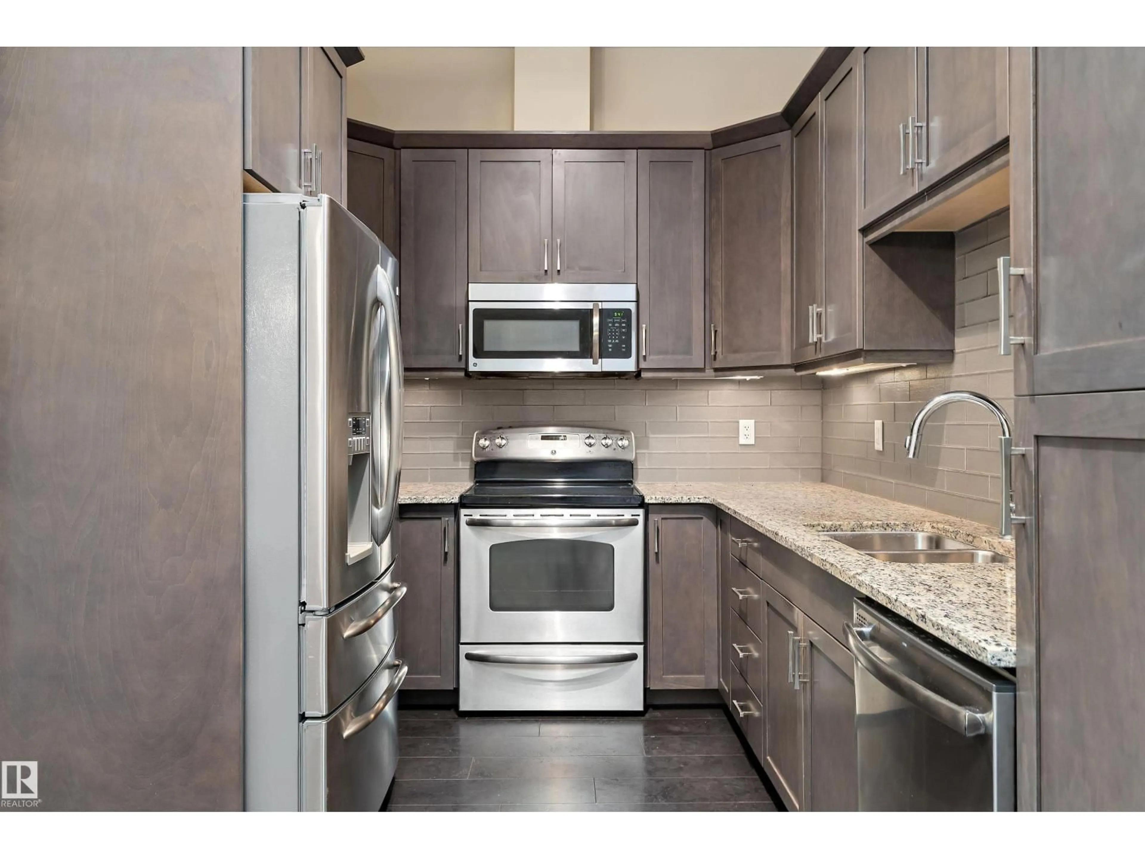 Standard kitchen, ceramic/tile floor for 6079 - 449 MAYNARD WY, Edmonton Alberta T6R0S5