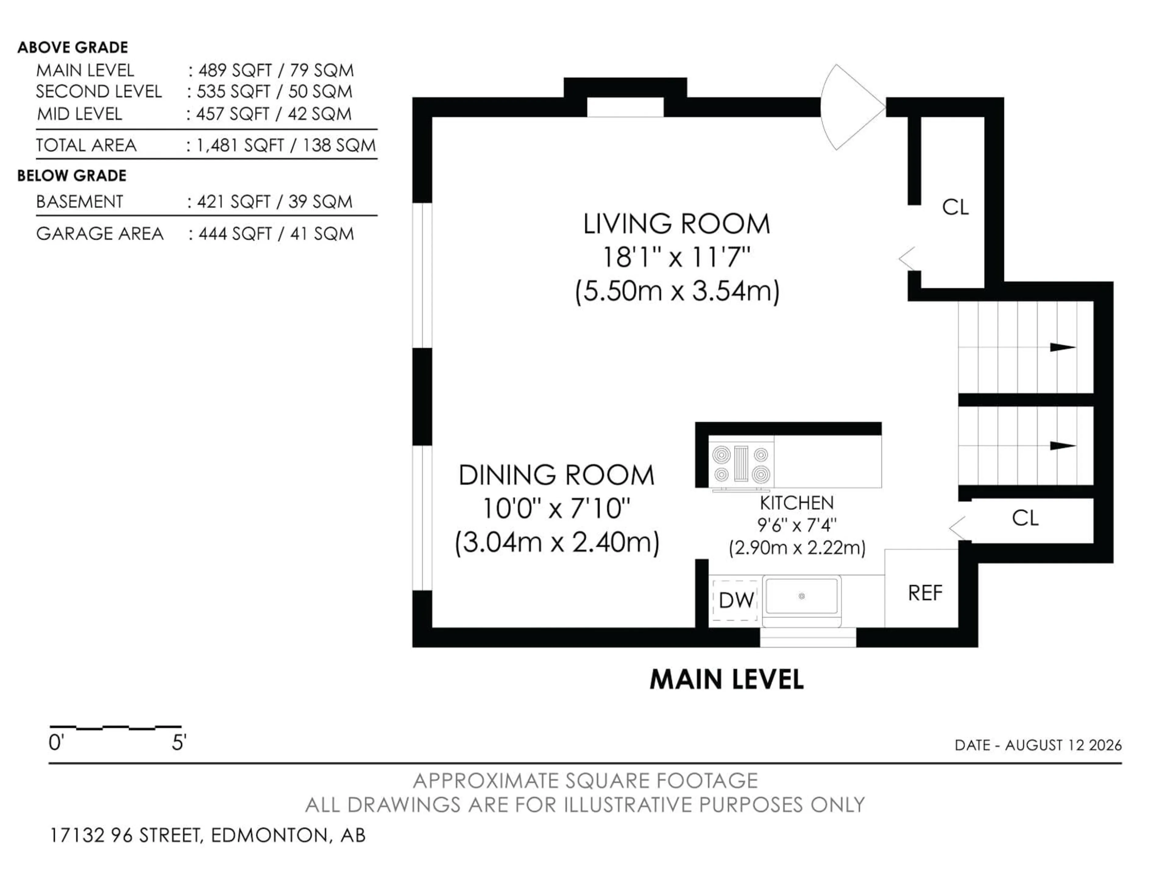 Floor plan for 17132 96 ST, Edmonton Alberta T5Z1Z6