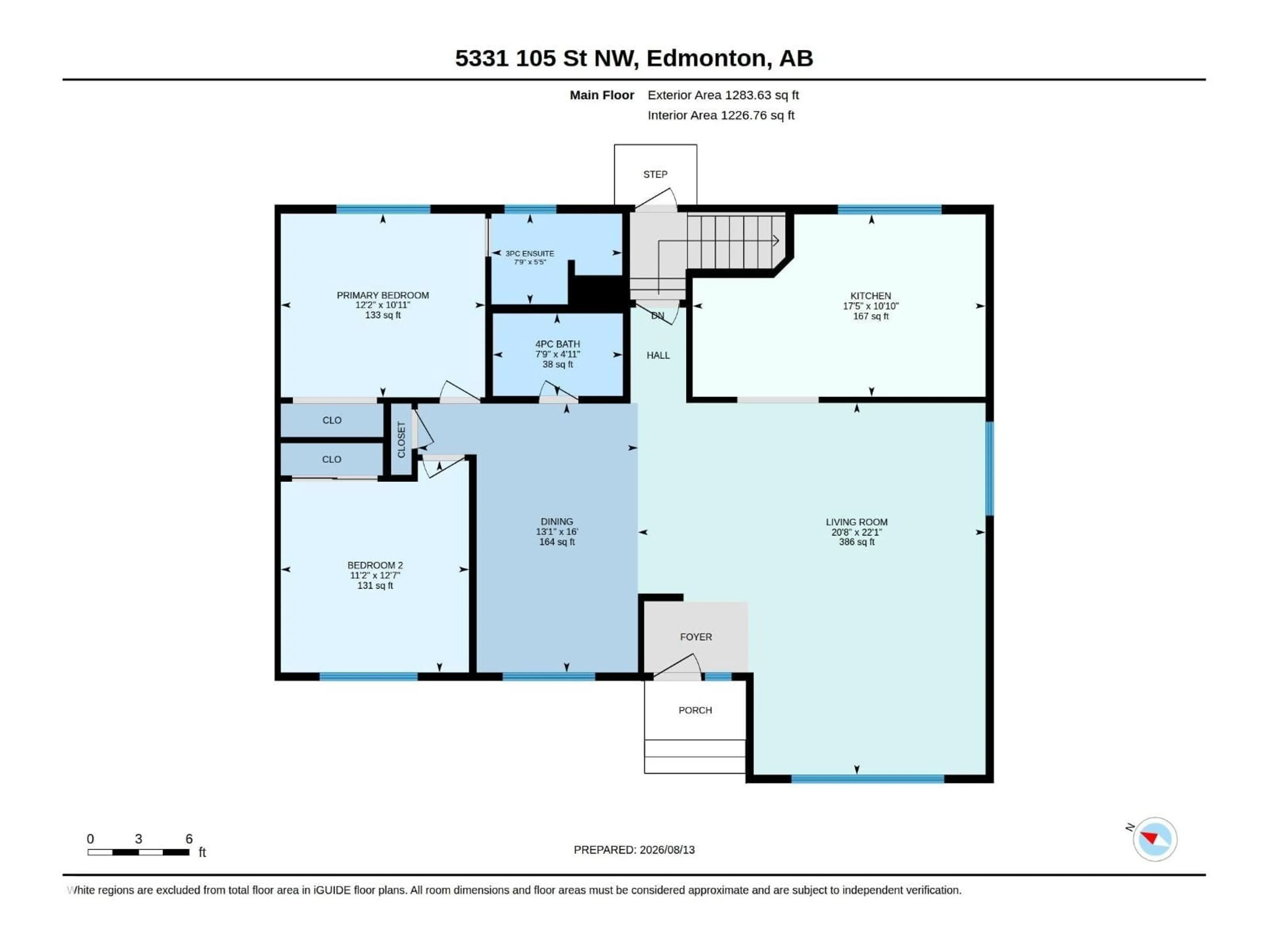 Floor plan for 5331 105 ST, Edmonton Alberta T6H2M7