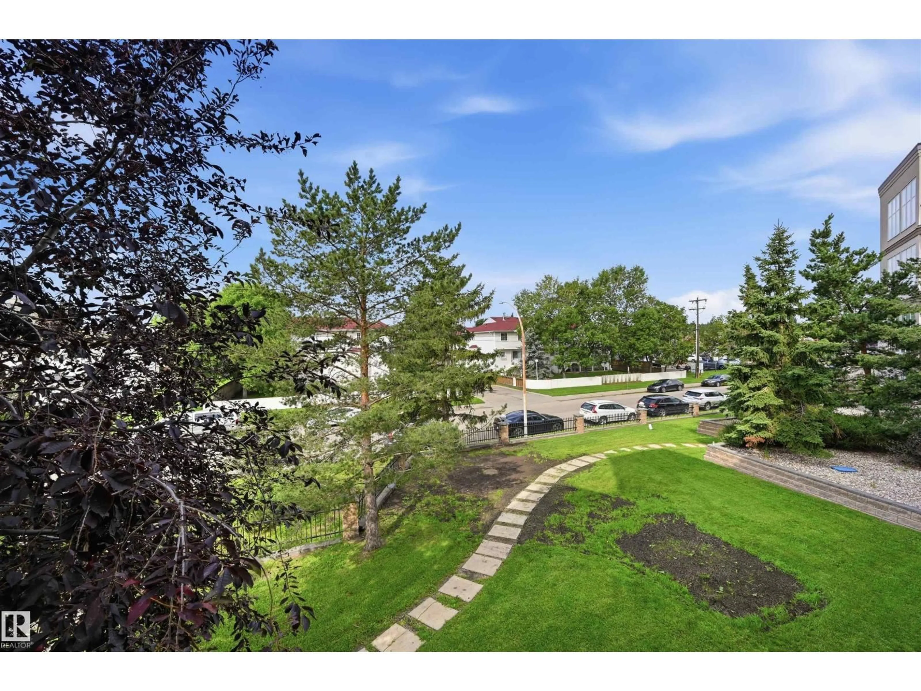 A pic from outside/outdoor area/front of a property/back of a property/a pic from drone, mountain view for 248 - 4827 104A ST NW, Edmonton Alberta T6H0R5