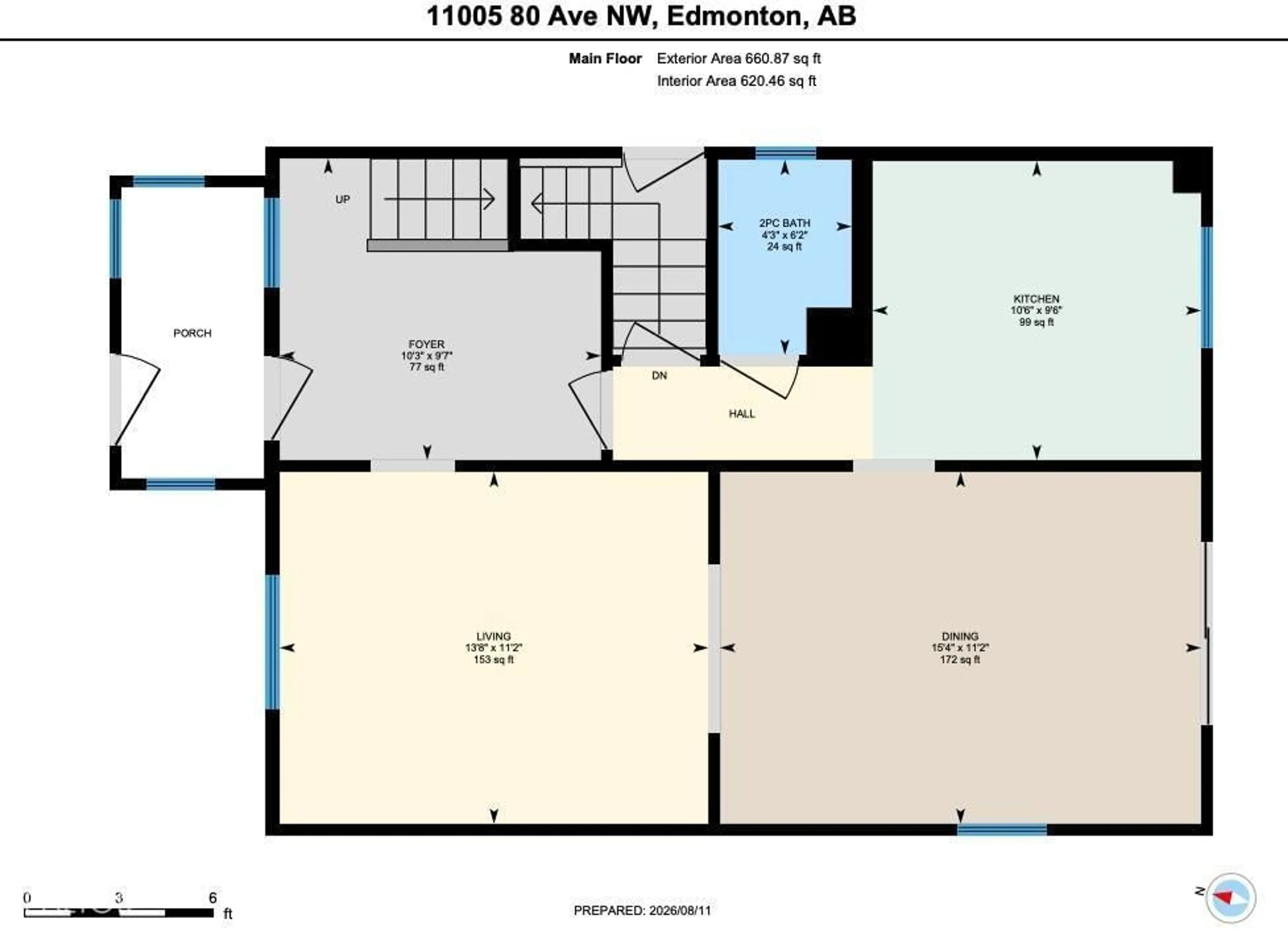 Floor plan for 11005 80 AV, Edmonton Alberta T6G0R2