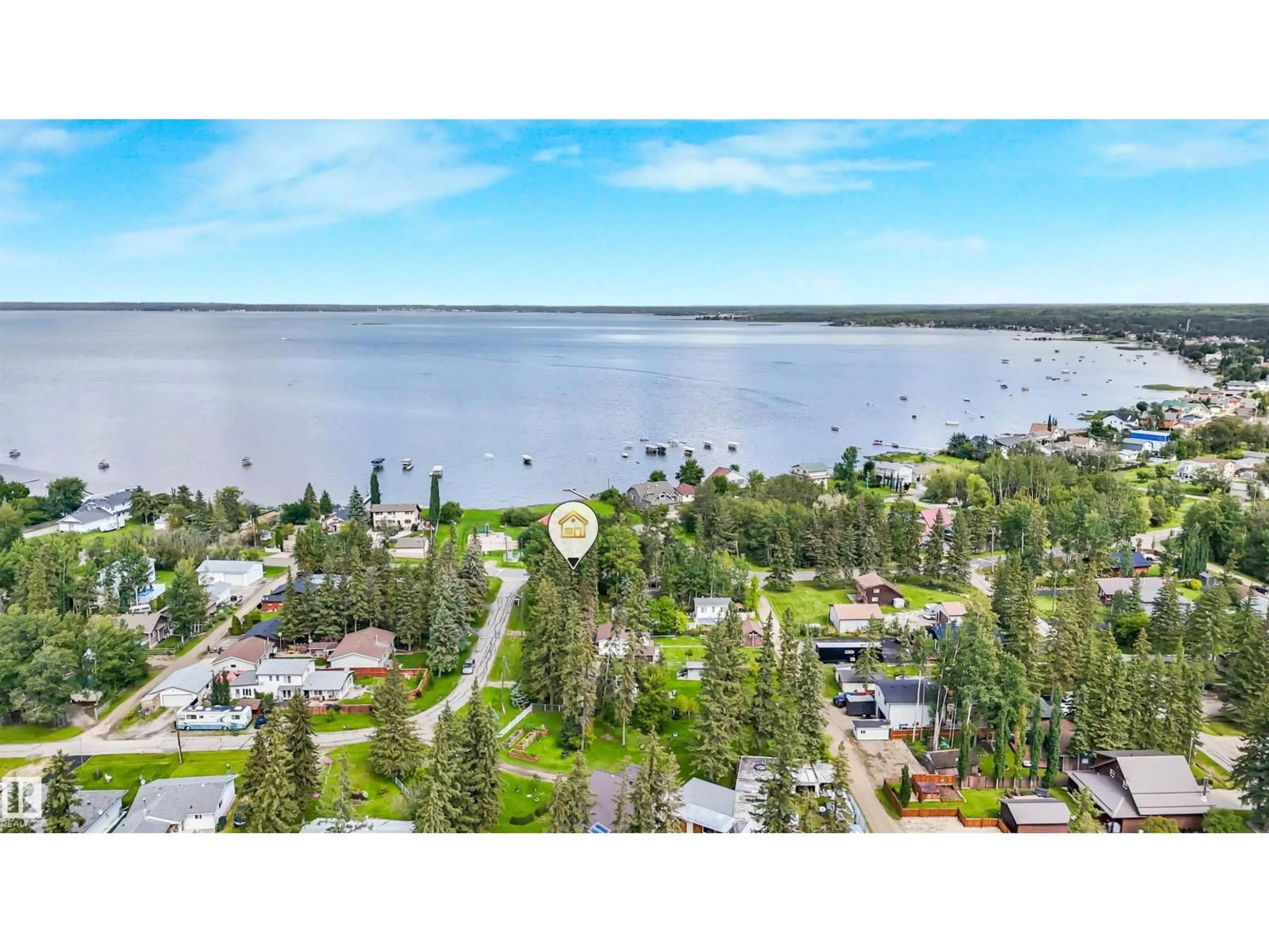 A pic from outside/outdoor area/front of a property/back of a property/a pic from drone, water/lake/river/ocean view for 5001 CRESTVIEW DR, Rural Lac Ste. Anne County Alberta T0A0E0
