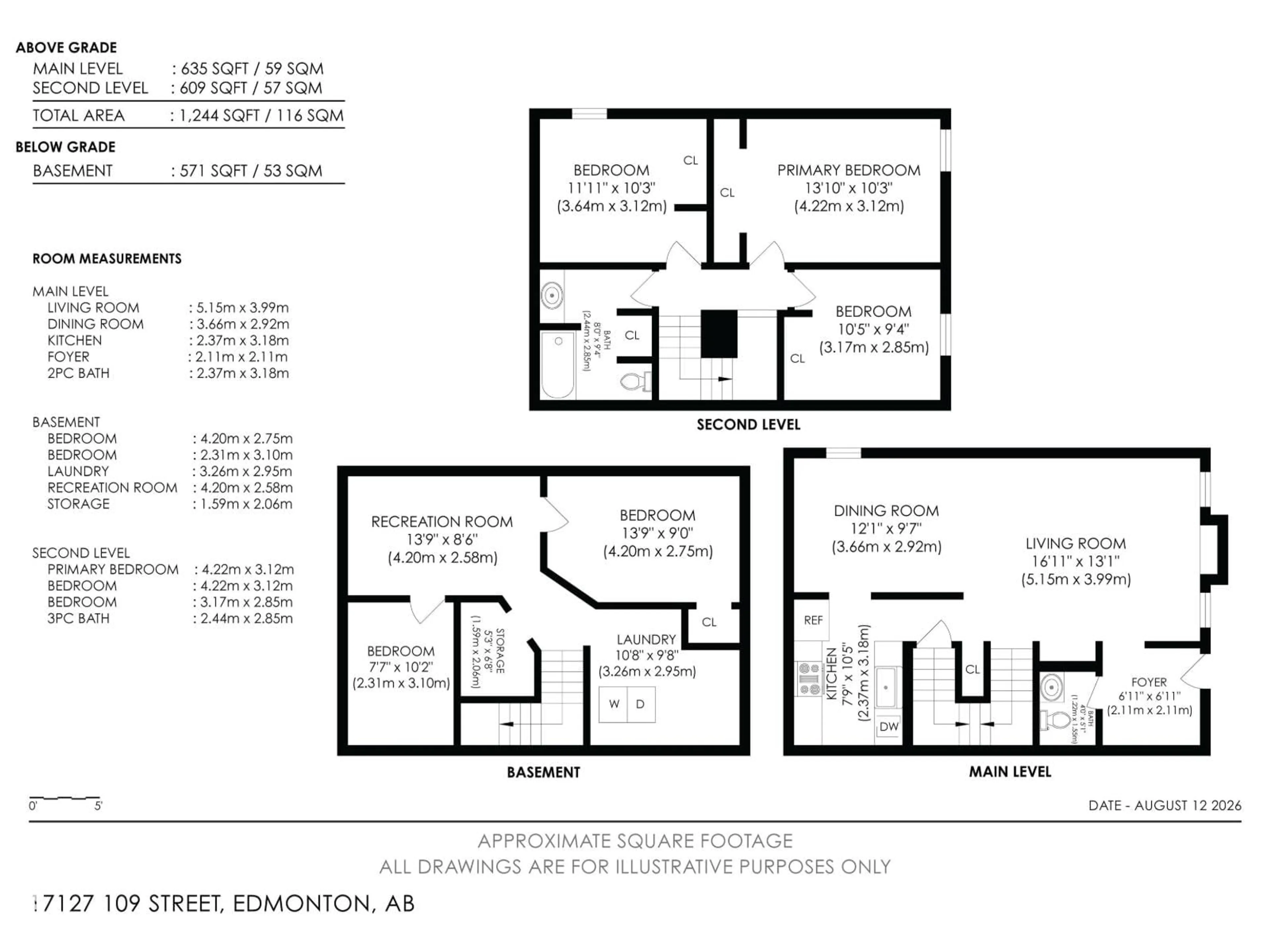 Floor plan for 17127 109 ST, Edmonton Alberta T5X3E2