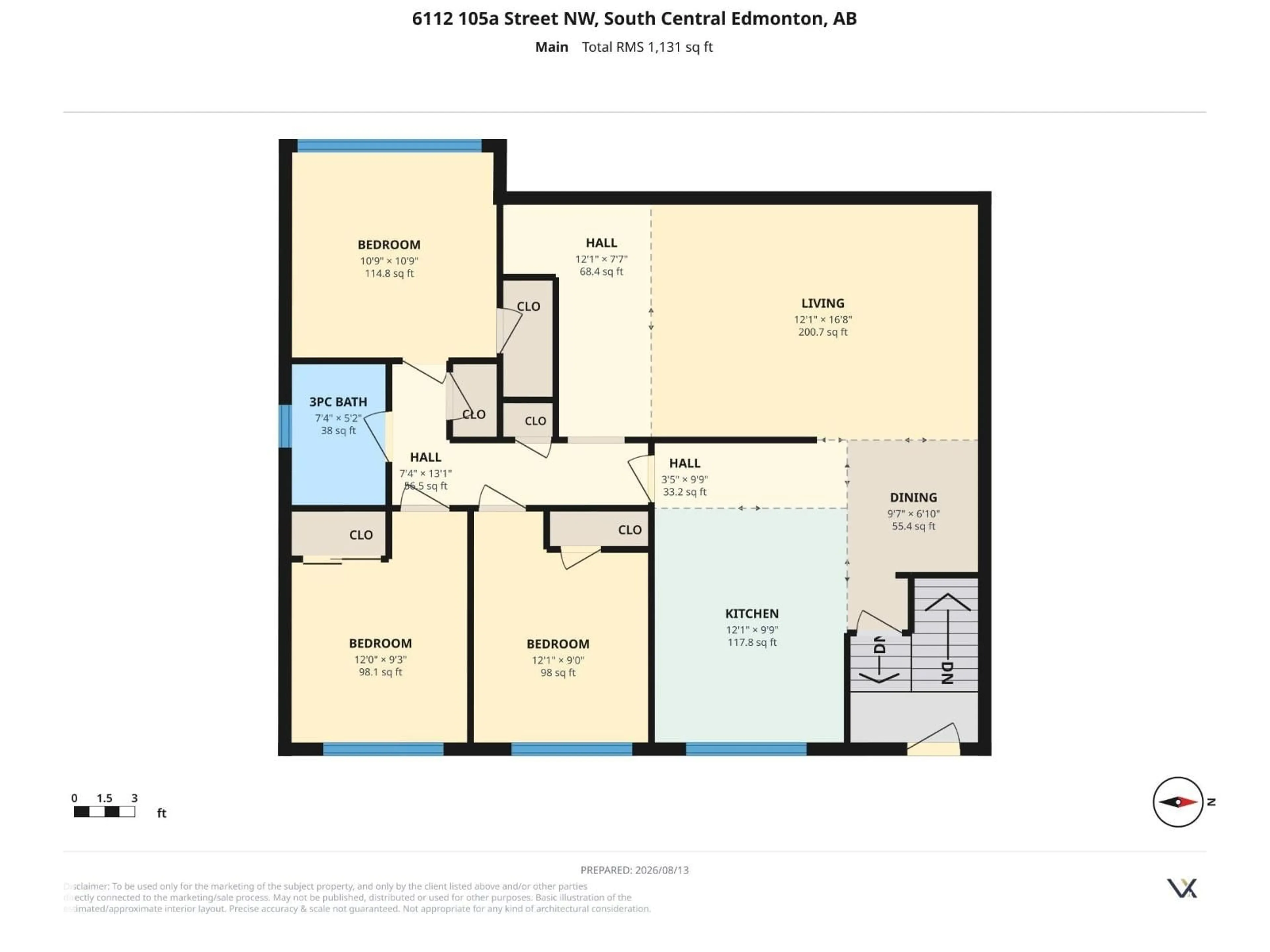 Floor plan for NW - 6112 105A ST, Edmonton Alberta T6H2P8