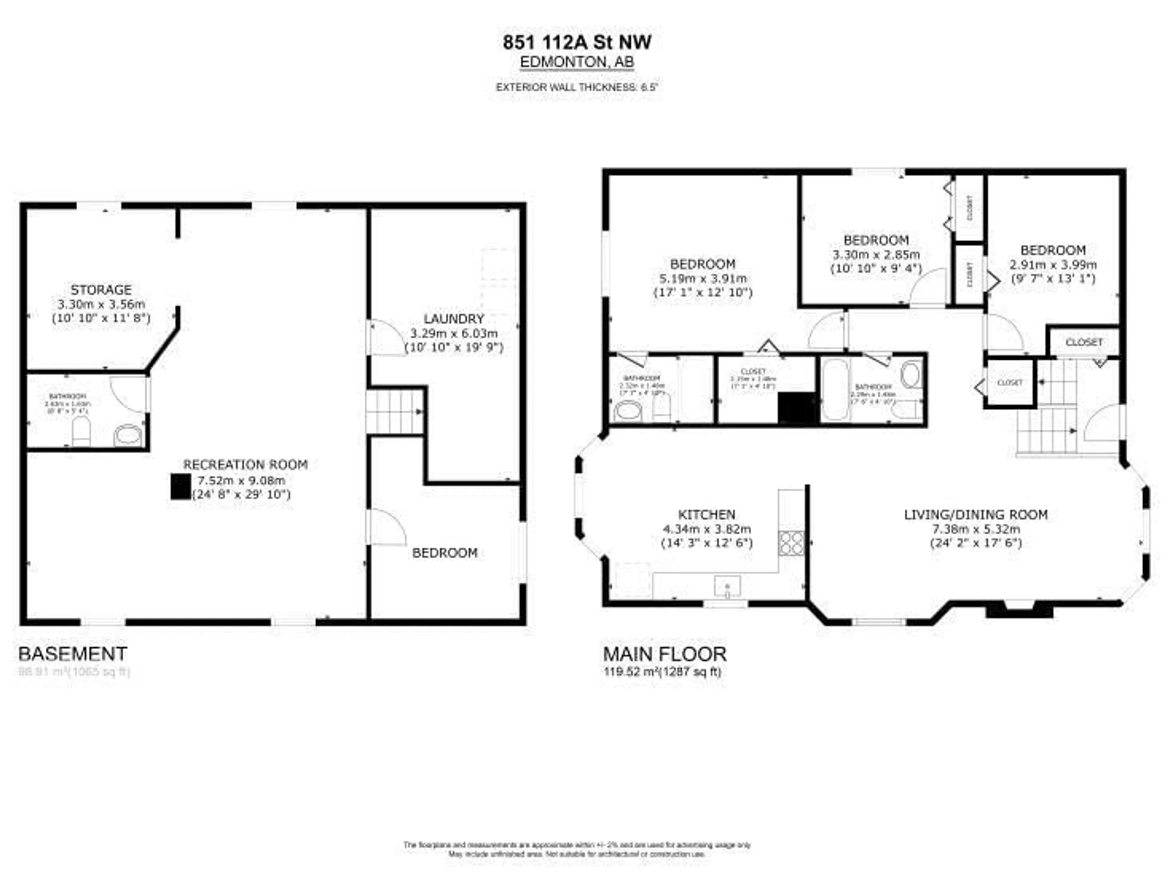 Floor plan for NW - 851 112A ST, Edmonton Alberta T6J6W2