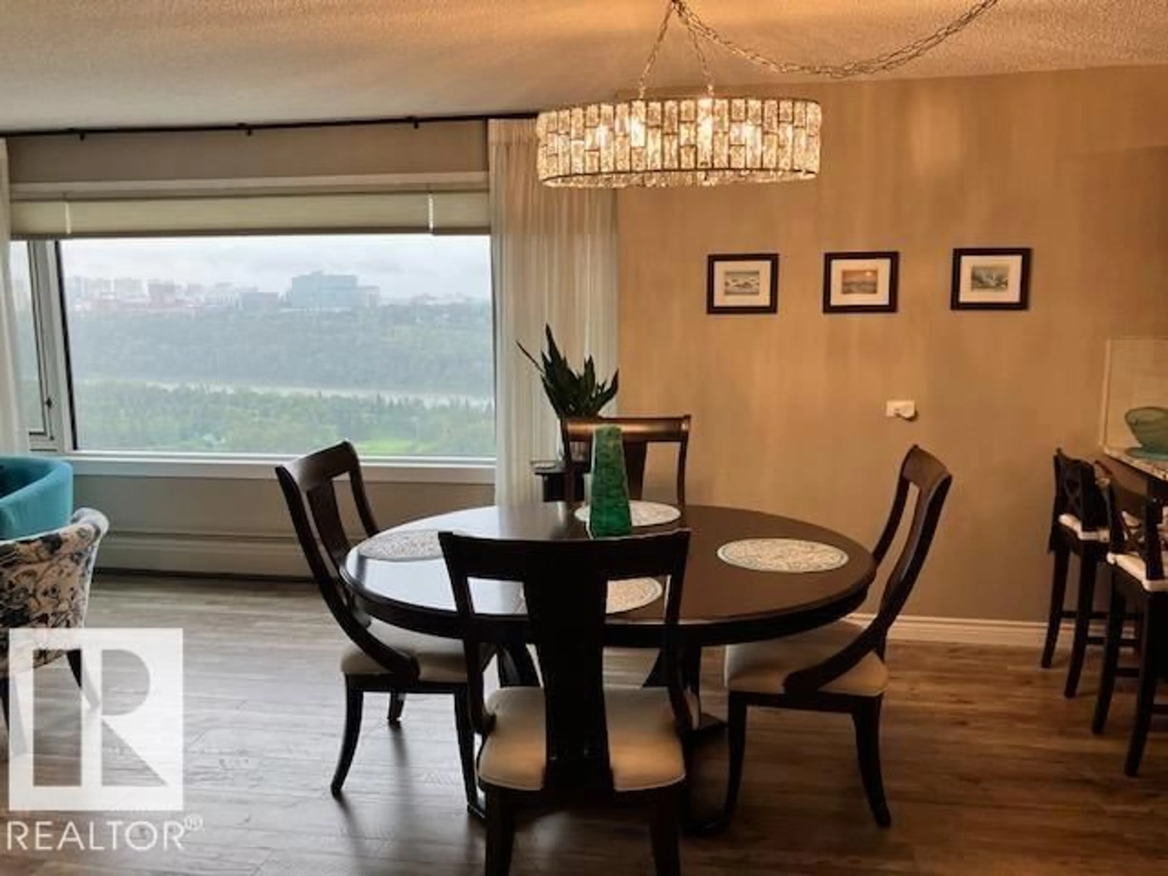 Dining room, wood/laminate floor for 10011 - 1501 123 ST, Edmonton Alberta T5N1M9