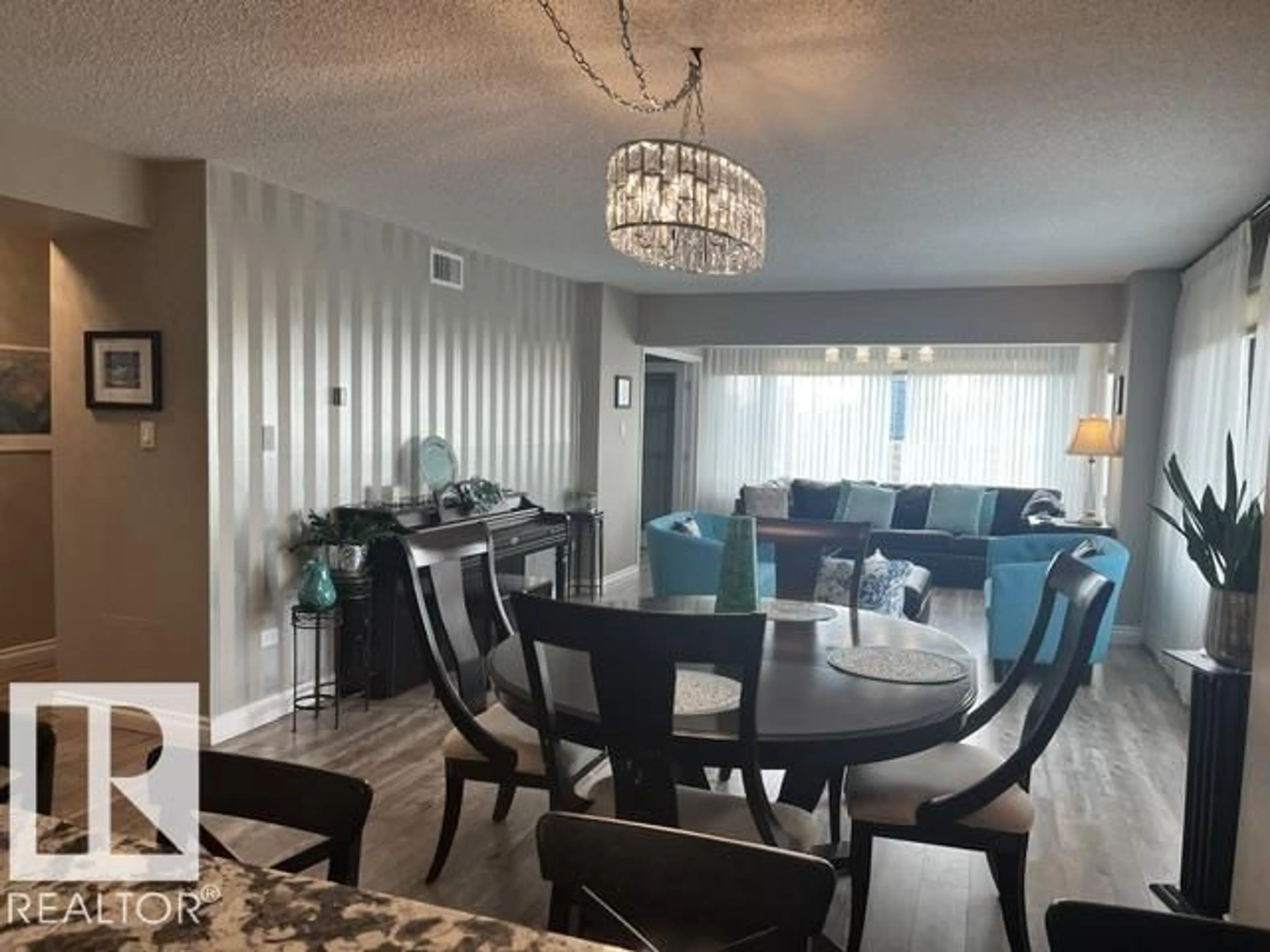 Dining room, wood/laminate floor for 10011 - 1501 123 ST, Edmonton Alberta T5N1M9