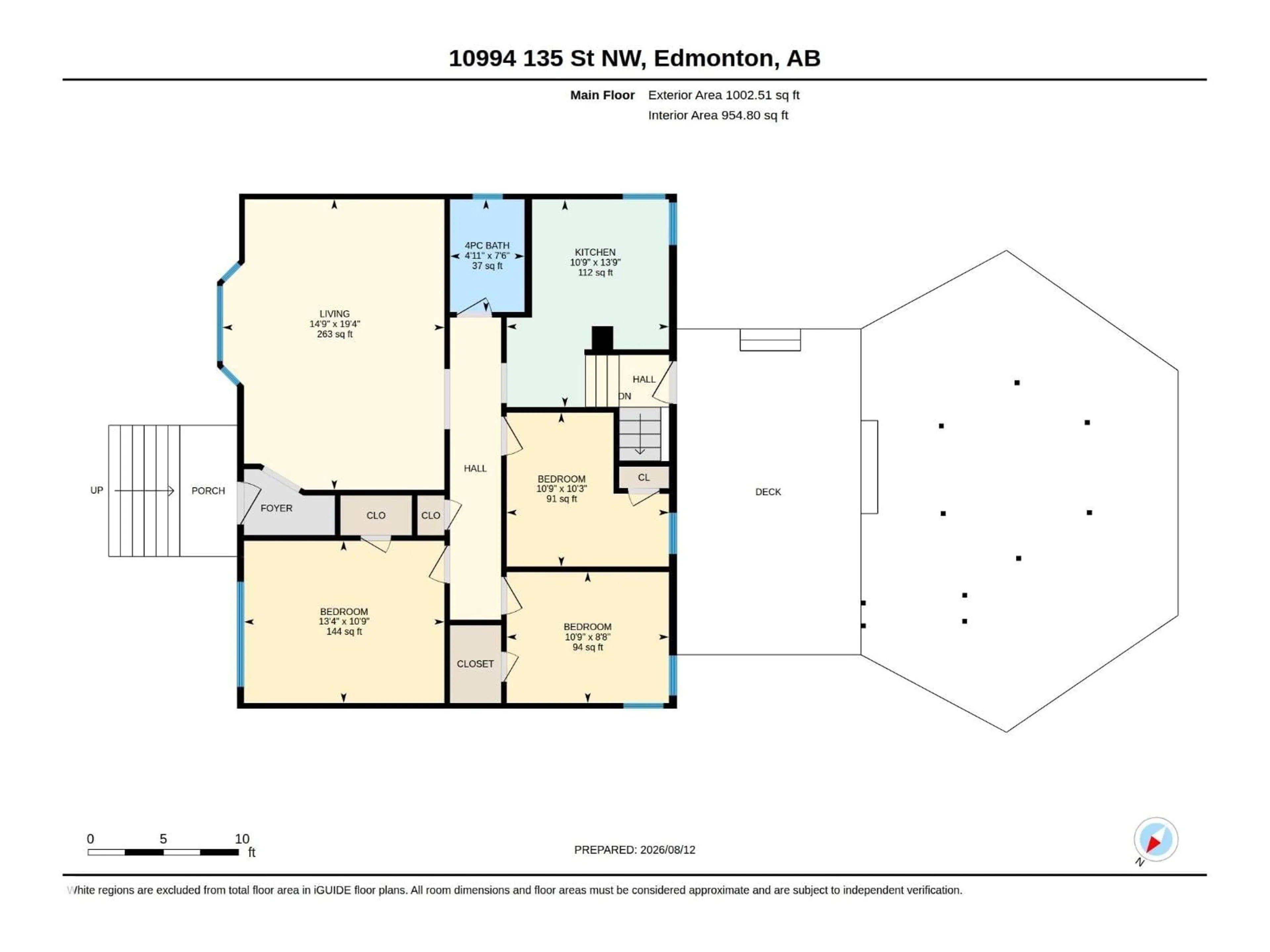 Floor plan for NW - 10994 135 ST, Edmonton Alberta T5M1K2