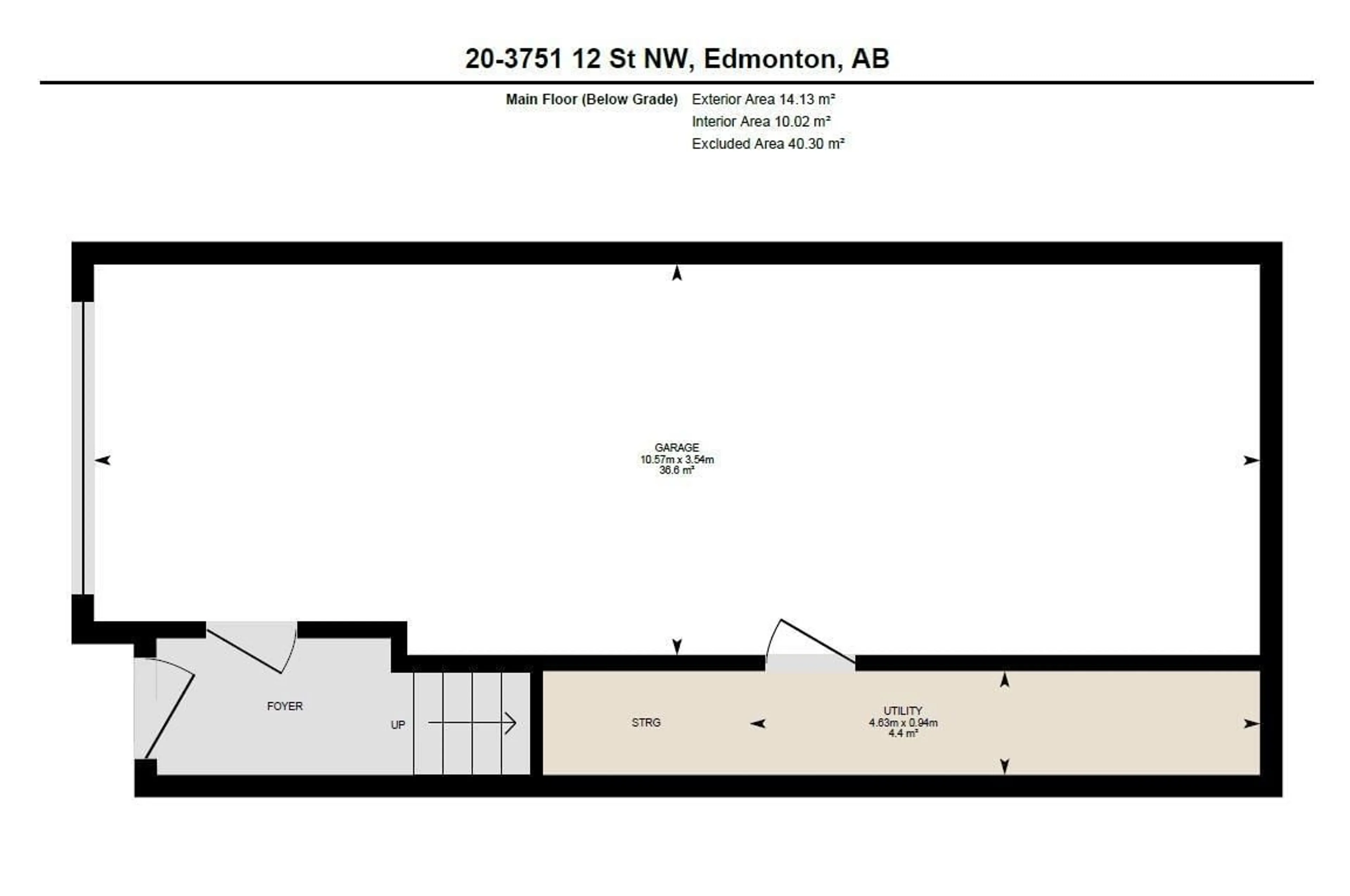 Floor plan for 20 3751 12 ST NW, Edmonton Alberta T6T0N3