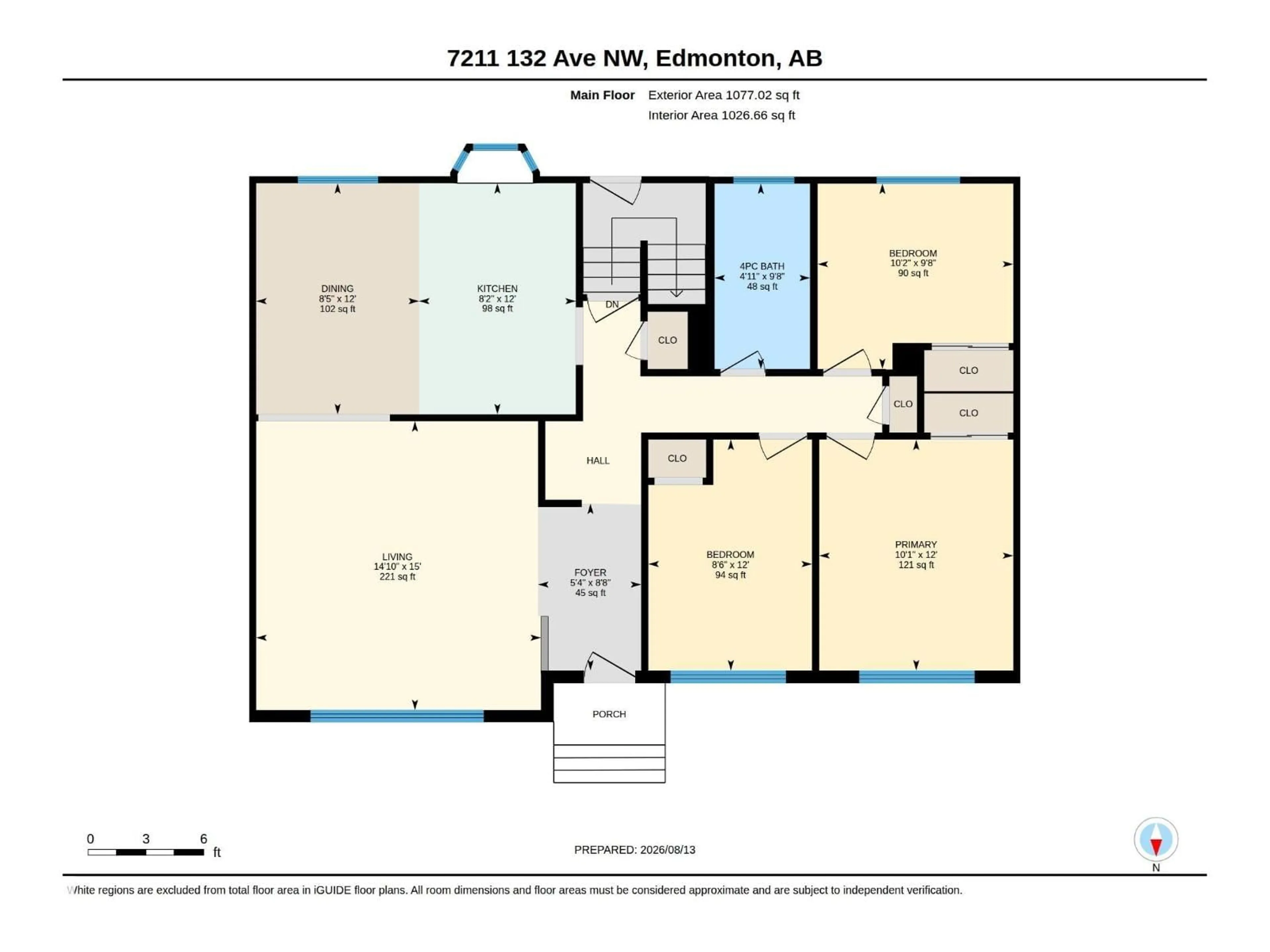 Floor plan for NW - 7211 132 AV, Edmonton Alberta T5C3C6