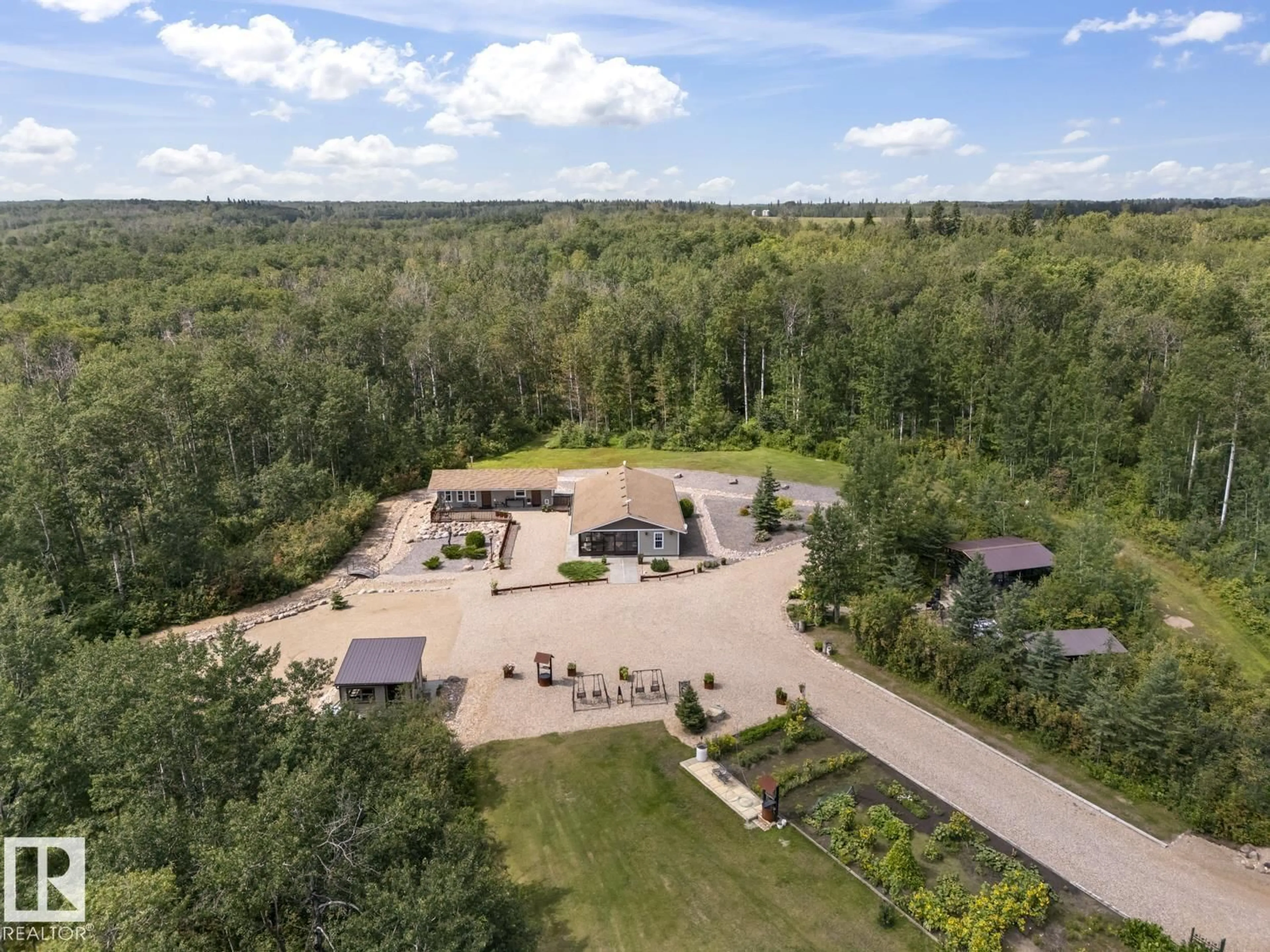 A pic from outside/outdoor area/front of a property/back of a property/a pic from drone, unknown for 47409 660 HI, Rural Bonnyville M.D. Alberta T9N2J9