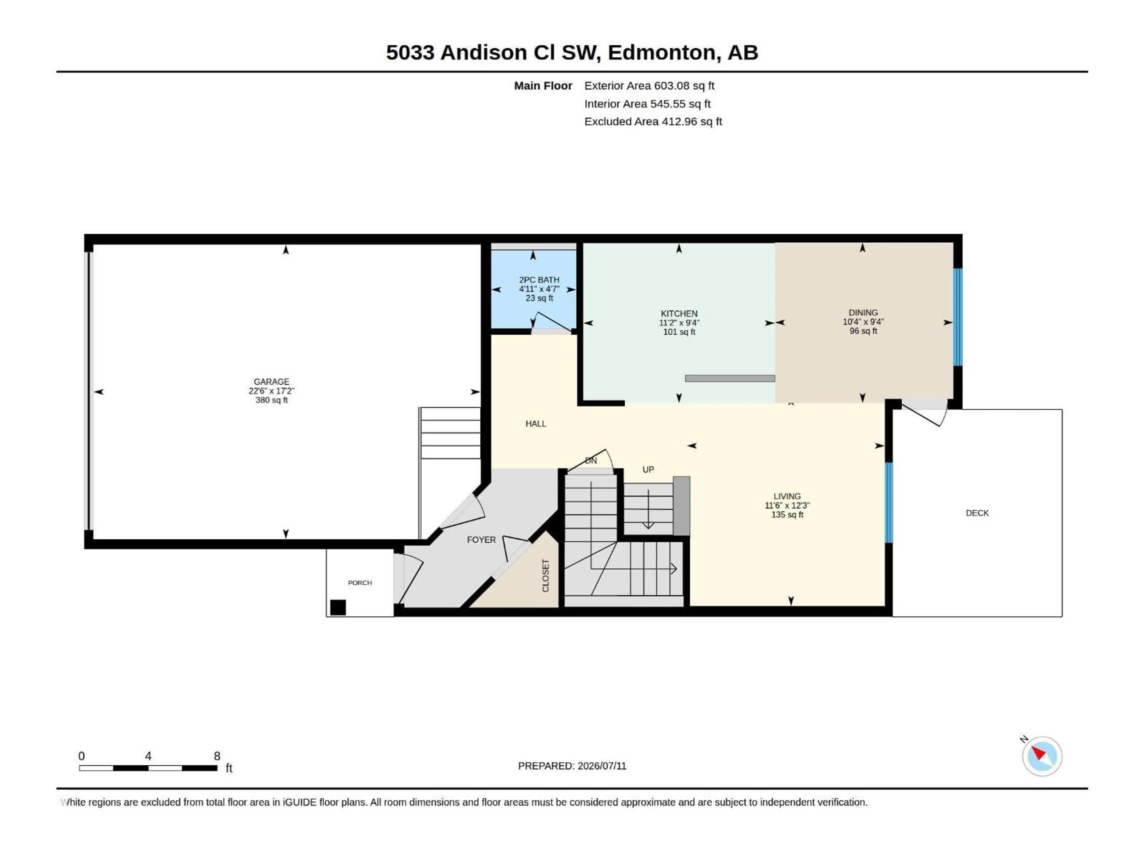 Floor plan for 5033 ANDISON CL, Edmonton Alberta T6W3T4