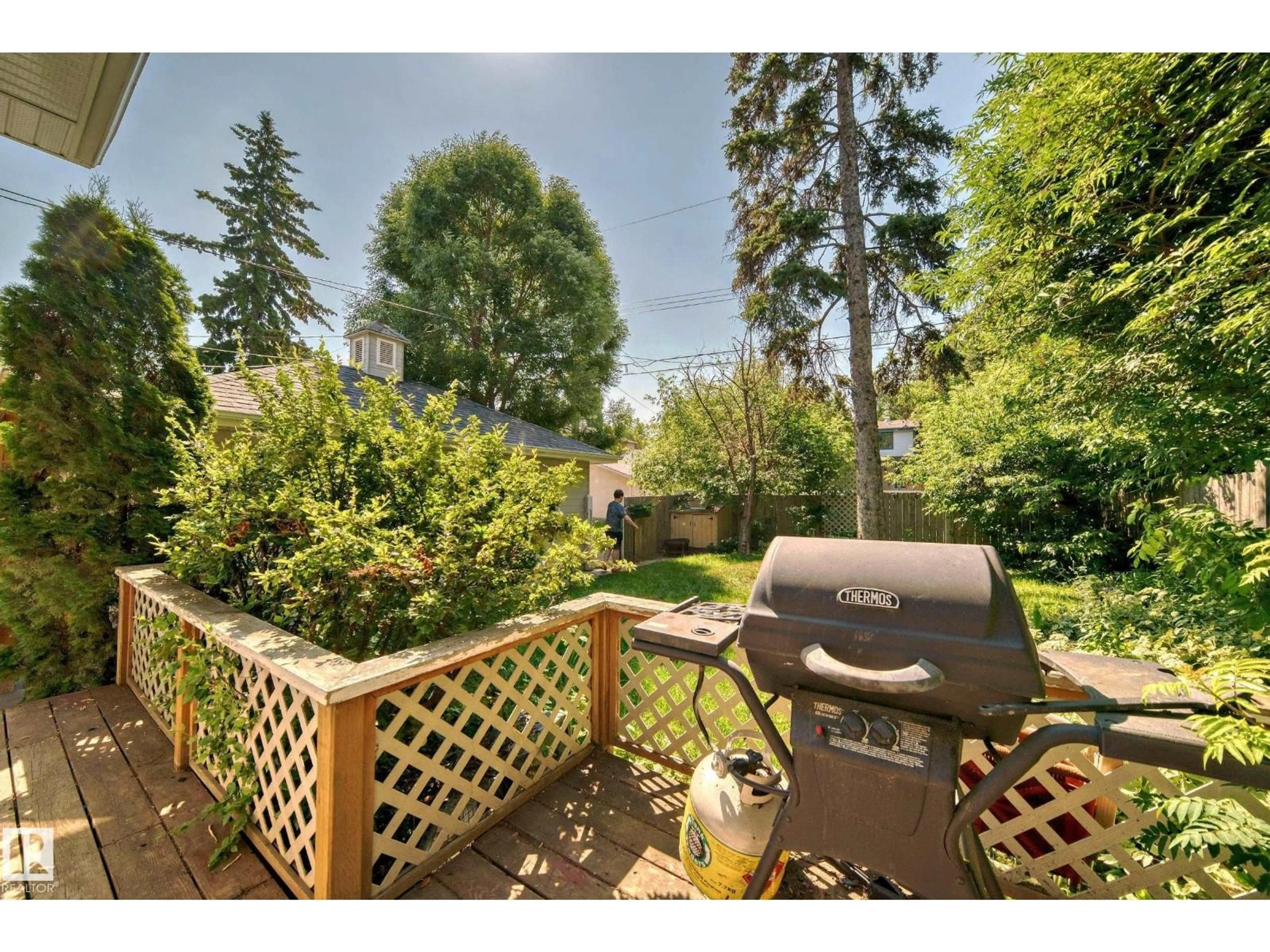 Patio, forest/trees view for 11643 76 AV, Edmonton Alberta T6G0K9