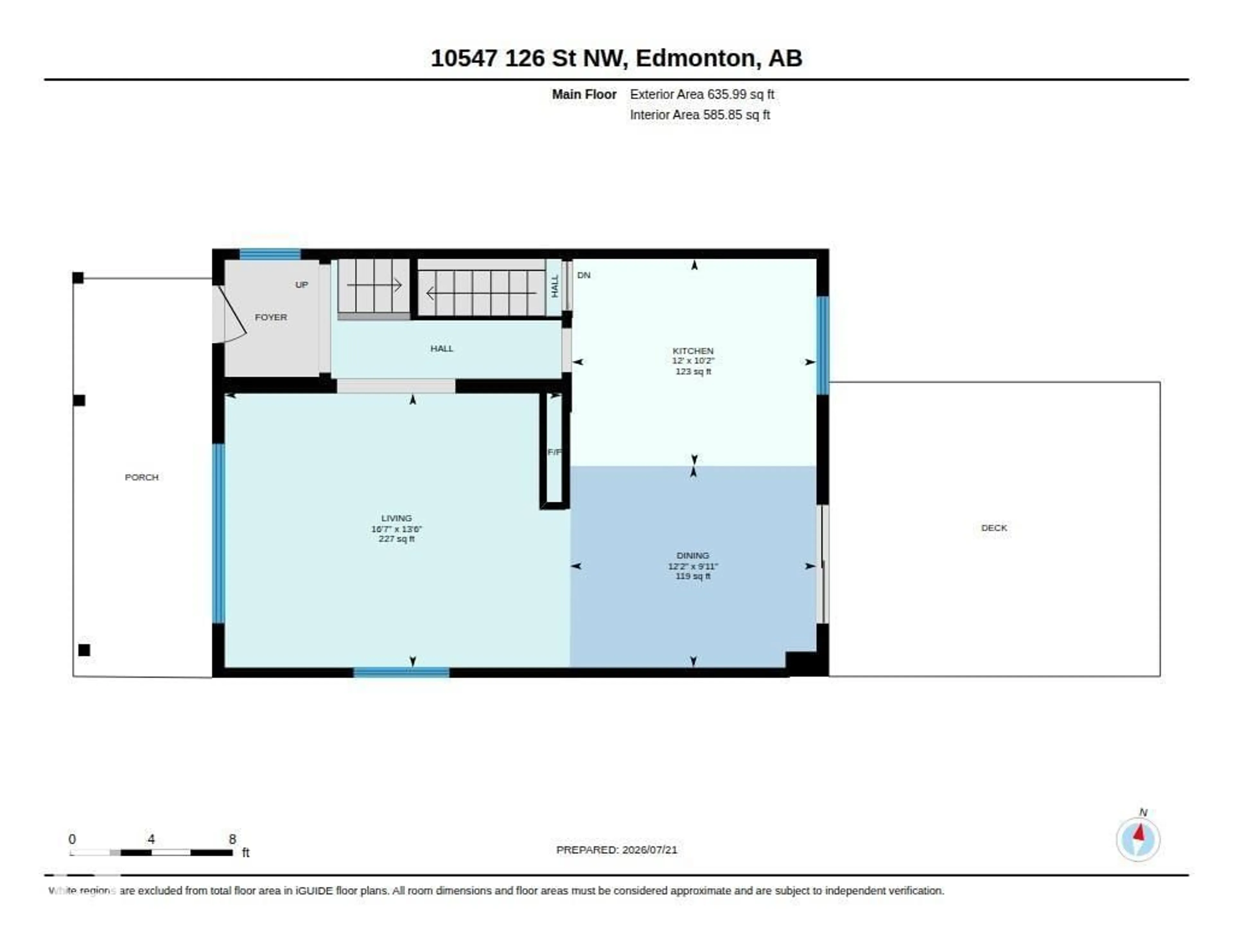 Floor plan for NW - 10547 126 ST, Edmonton Alberta T5N1V2