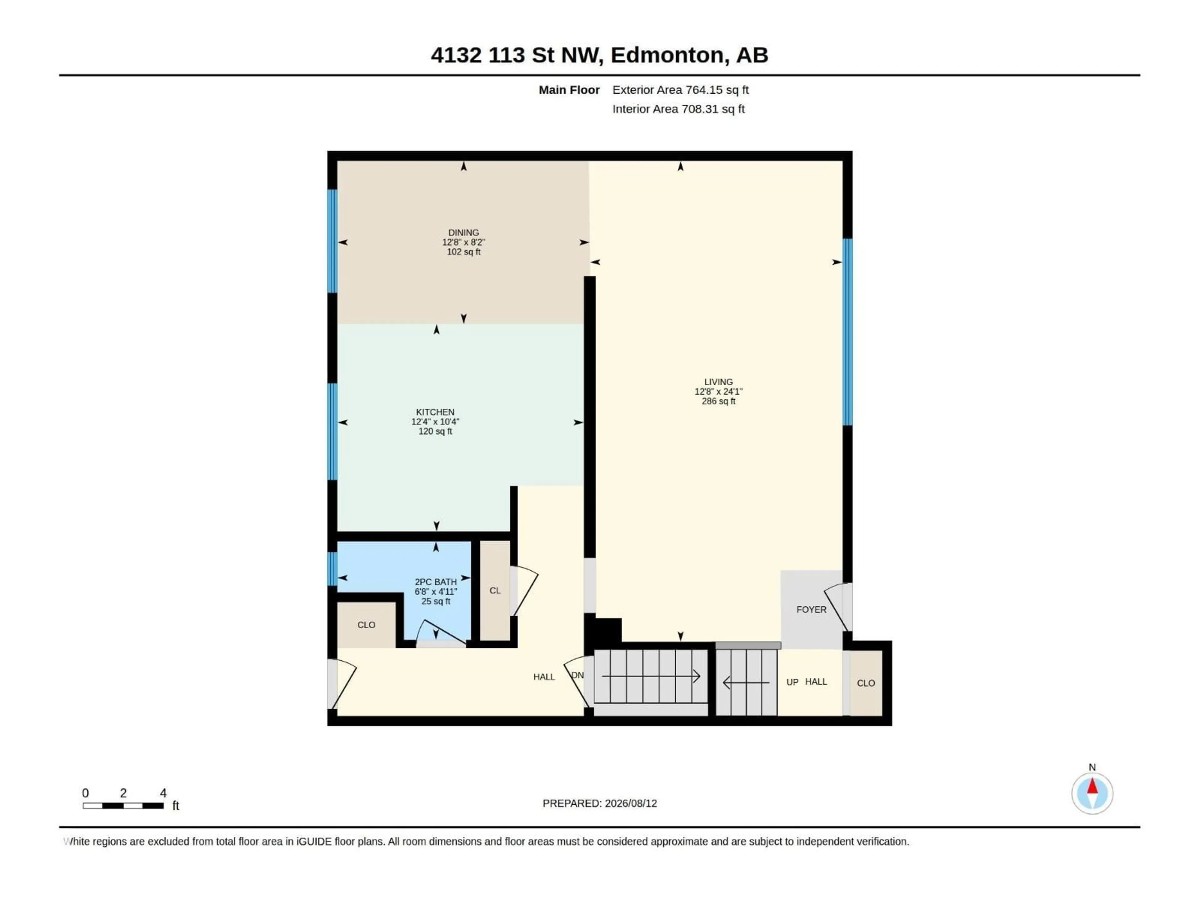 Floor plan for NW - 4132 113 ST, Edmonton Alberta T6J1L1