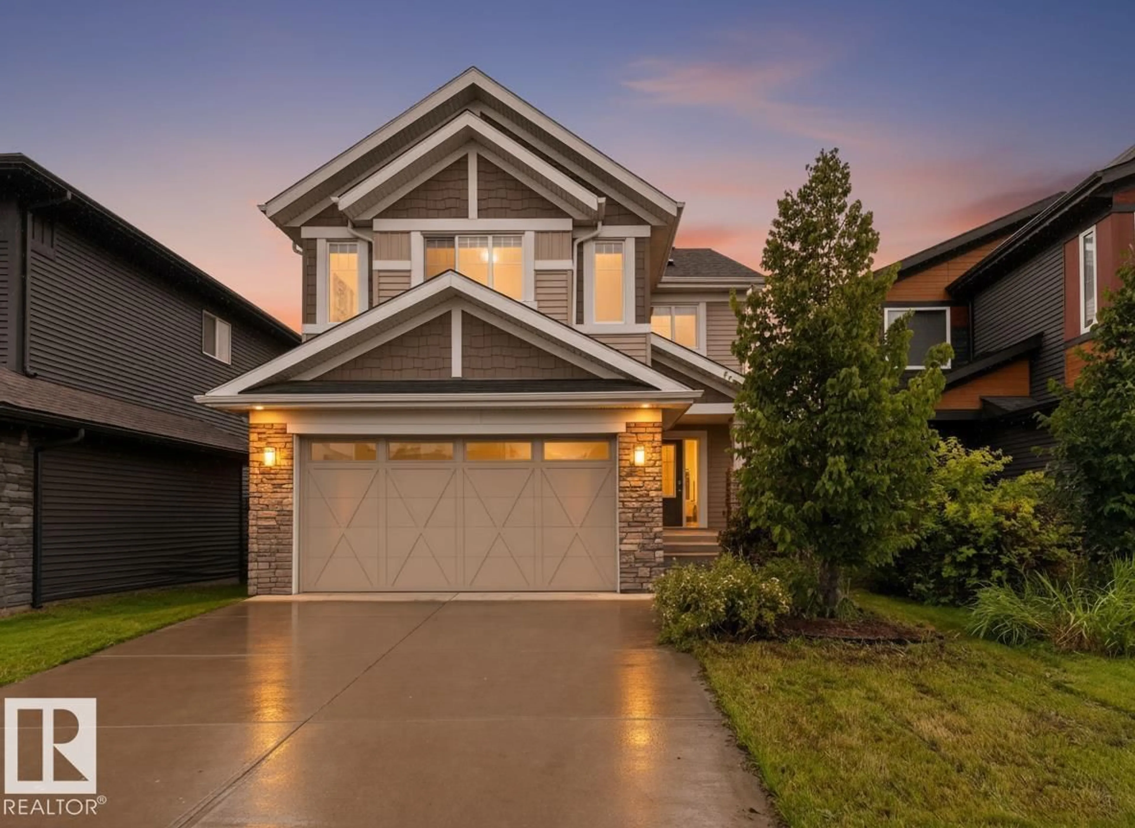 Home with vinyl exterior material, street for SW SW - 7014 CHIVERS LO, Edmonton Alberta T6W3Y7