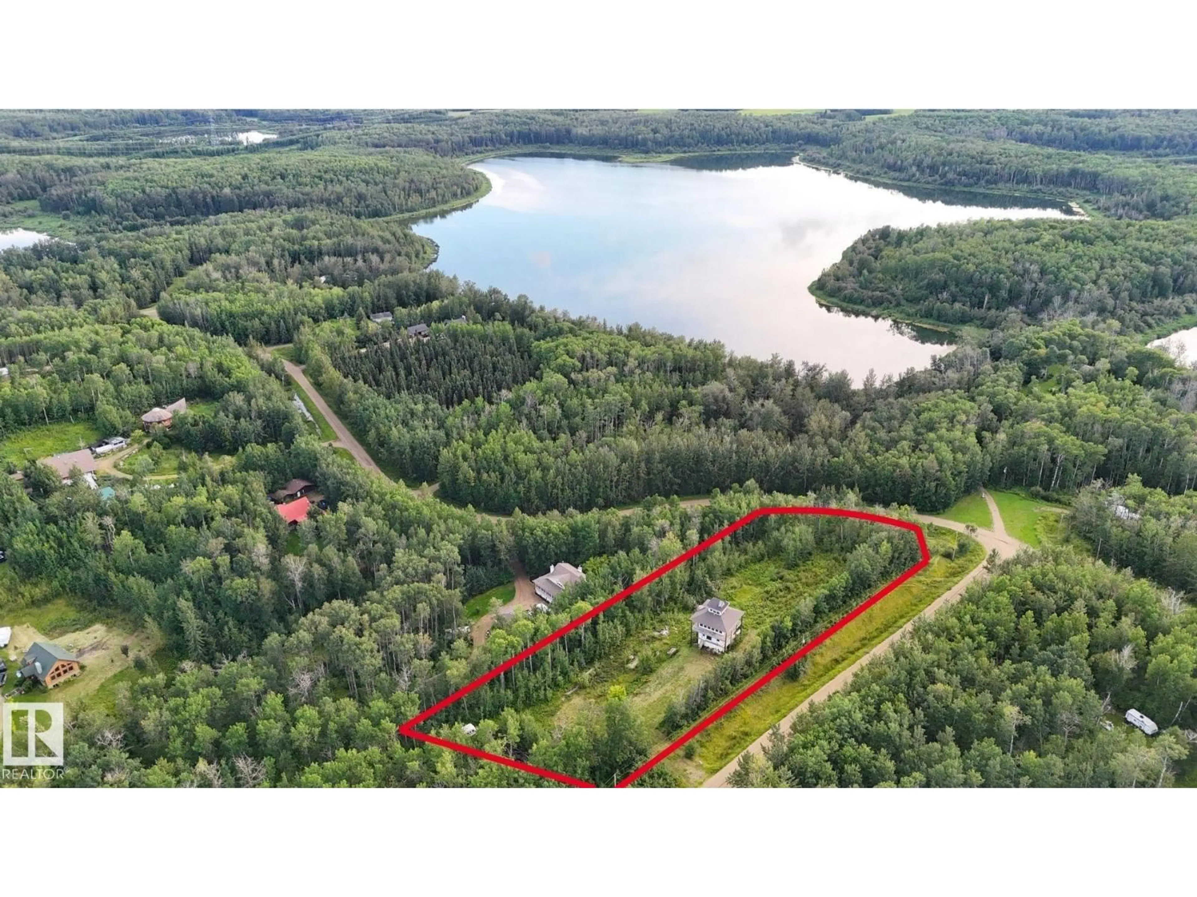 A pic from outside/outdoor area/front of a property/back of a property/a pic from drone, water/lake/river/ocean view for 60 52228 RGE ROAD 30, Rural Parkland County Alberta T7Y2M5