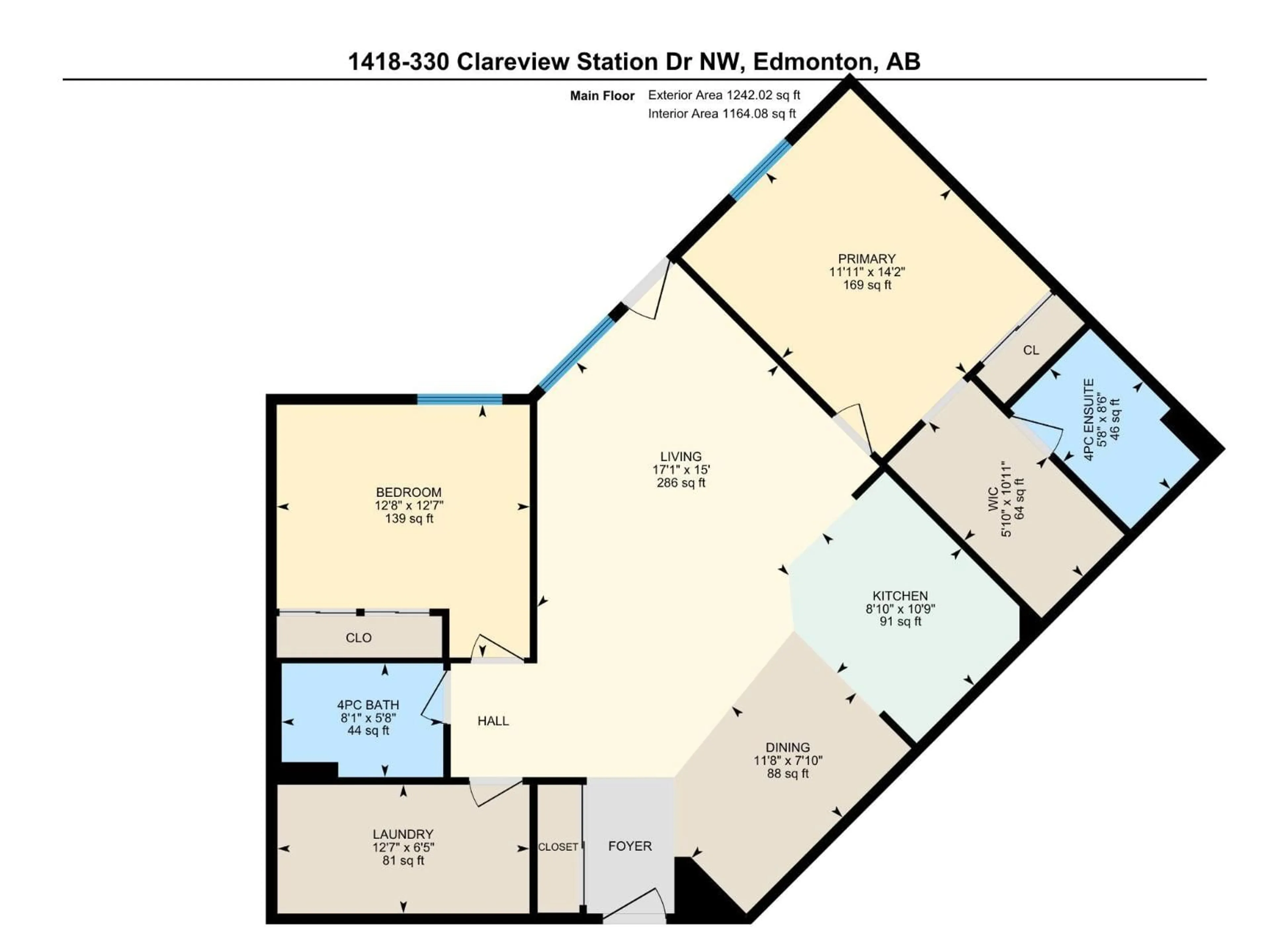 Floor plan for 1418 CLAREVIEW STATION DR, Edmonton Alberta T5Y0E6