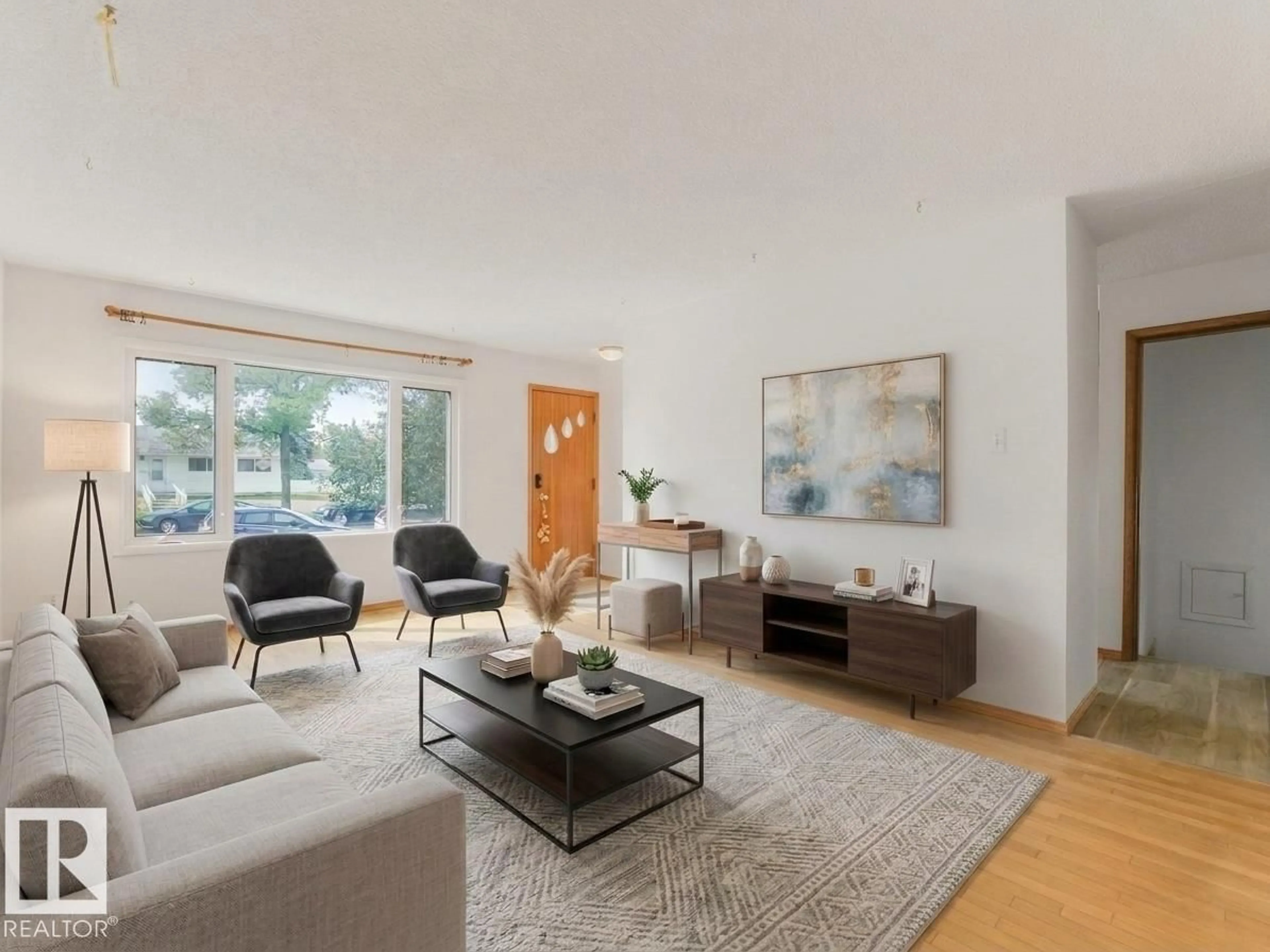 Living room with furniture, unknown for NW - 16428 88 AV, Edmonton Alberta T5R4M7