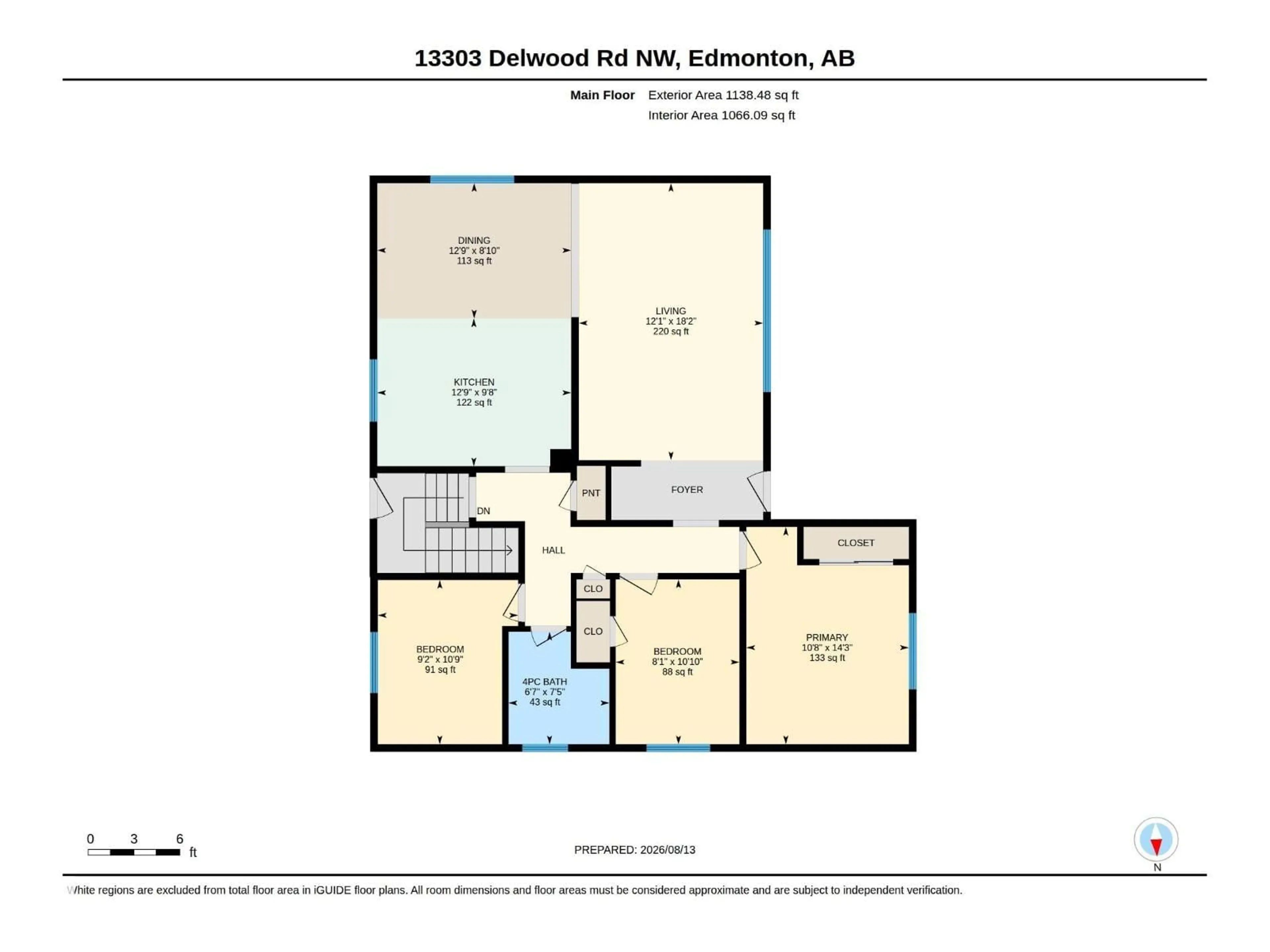 Floor plan for 13303 DELWOOD RD, Edmonton Alberta T5C3B5