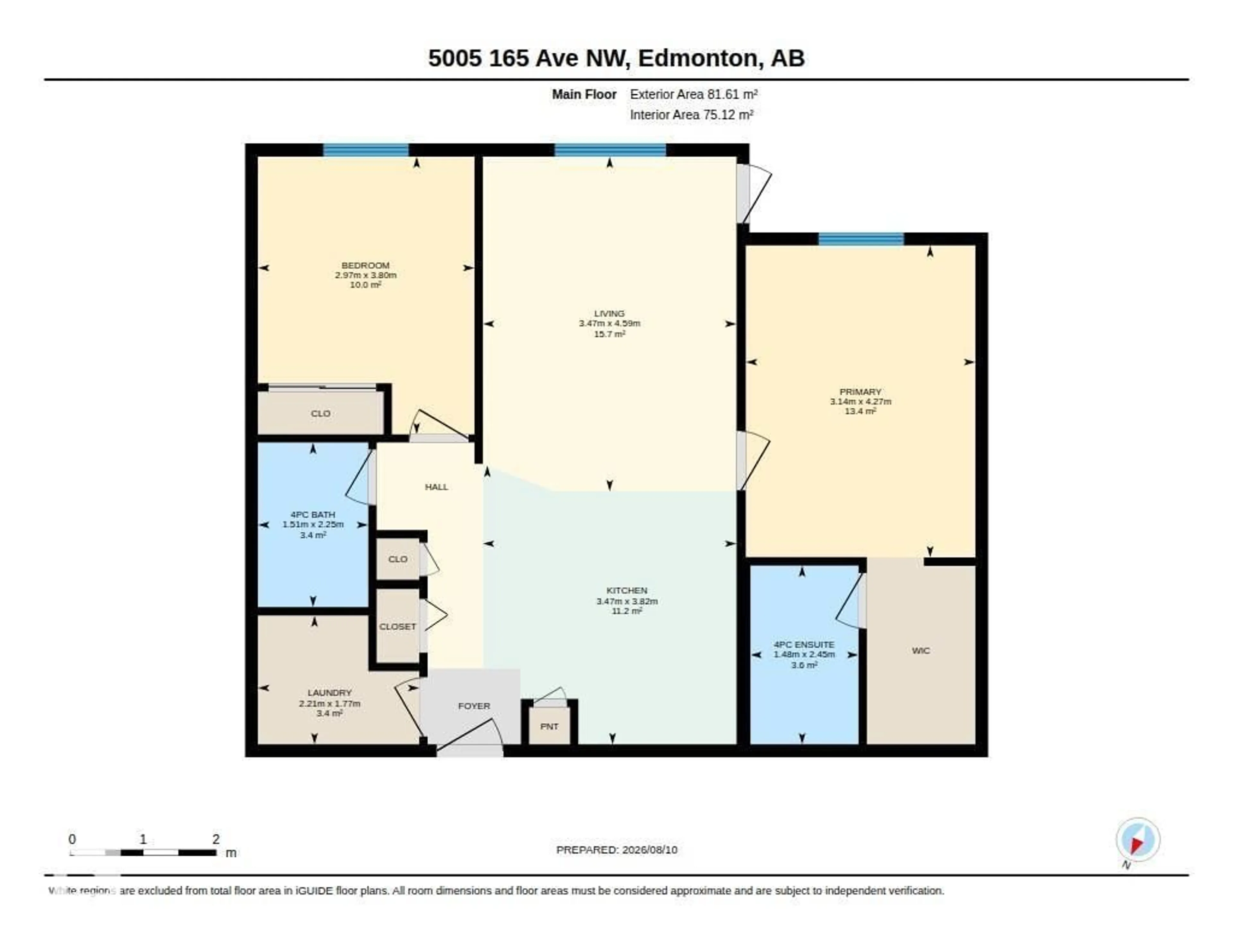 Floor plan for NW NW - 317 5005 165 AV, Edmonton Alberta T5Y0L8