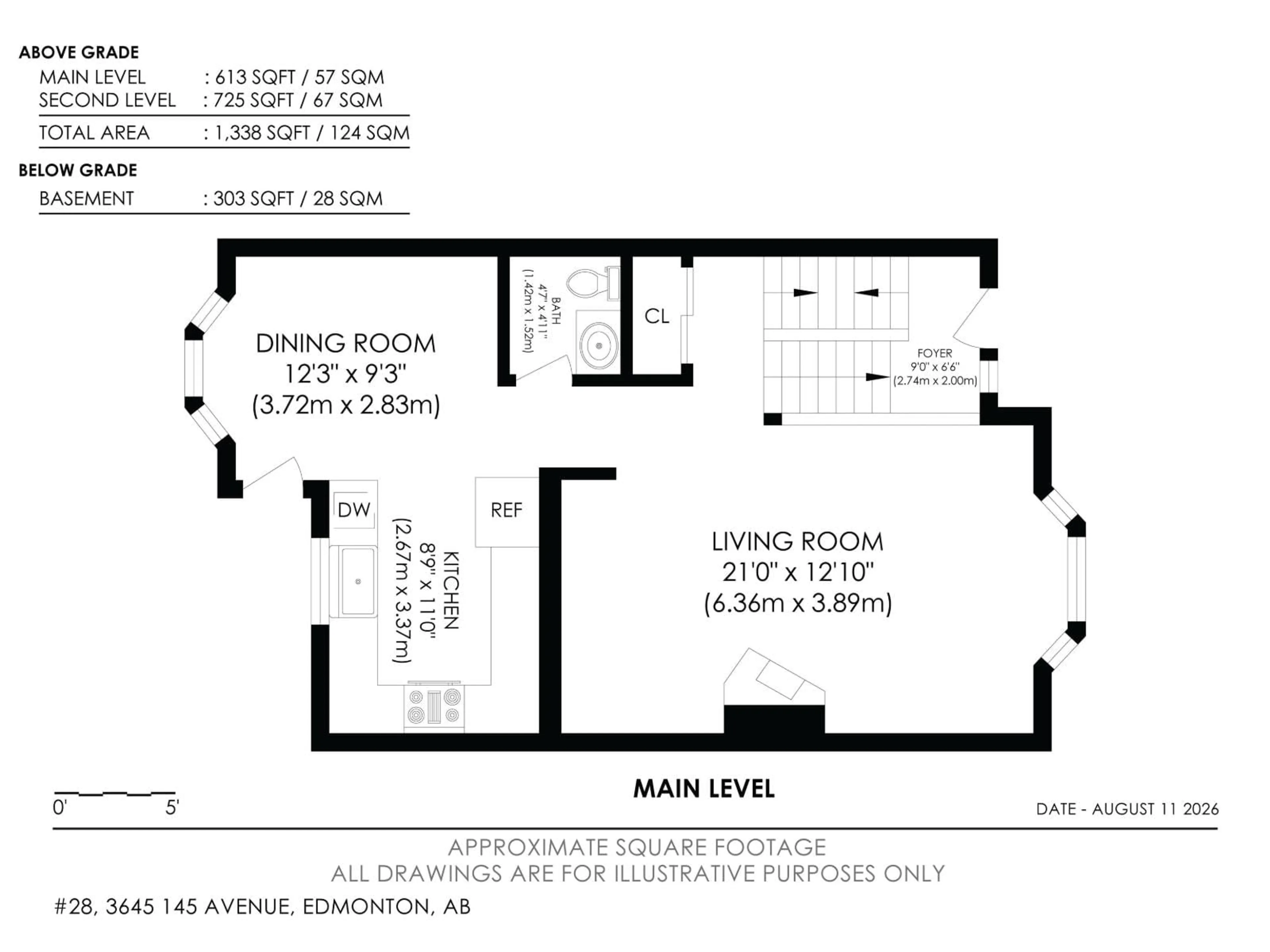 Floor plan for #28 - 3645 145 AV, Edmonton Alberta T5Y2S3