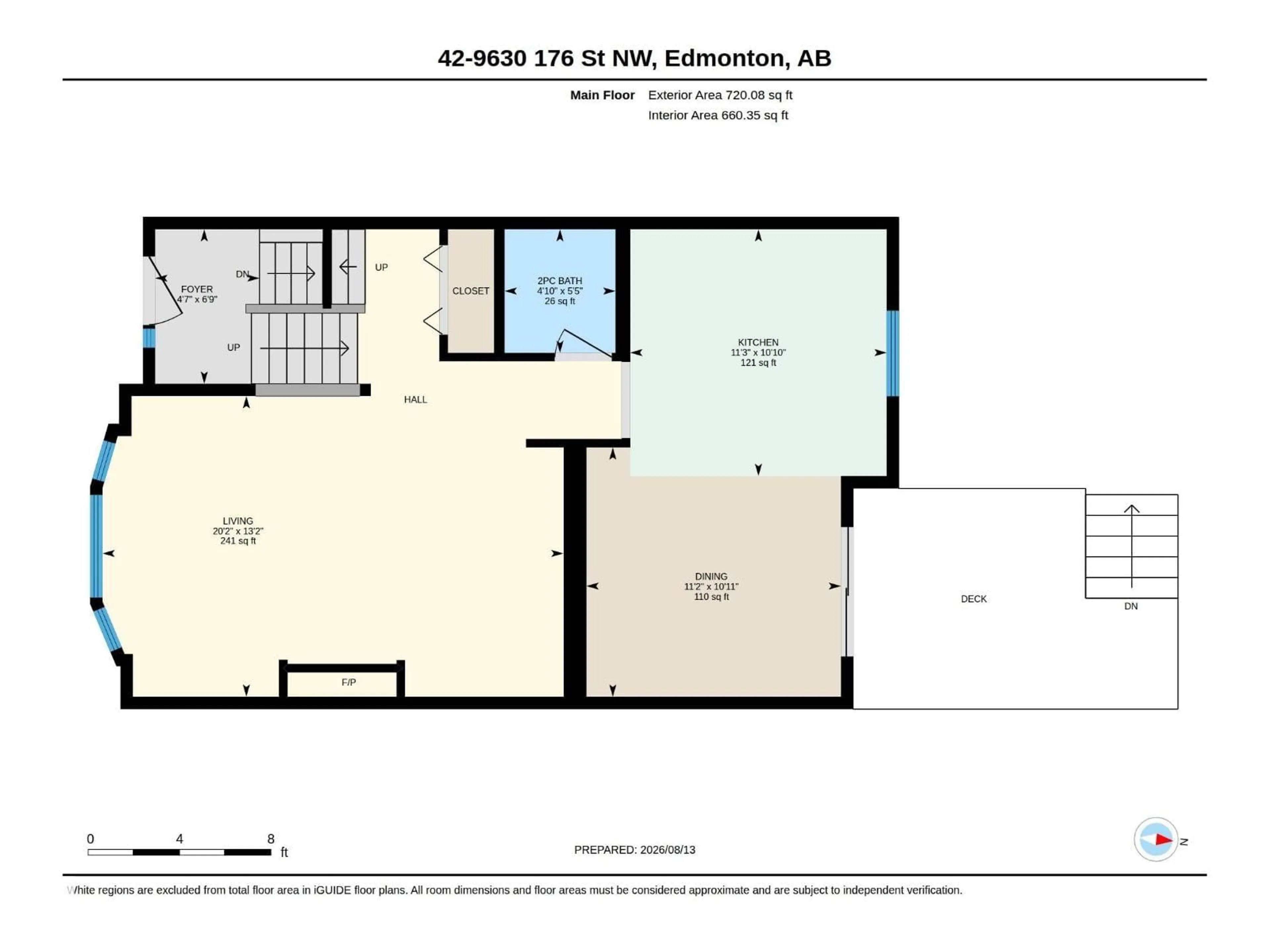 Floor plan for #42 - 9630 176 ST, Edmonton Alberta T5T6E1
