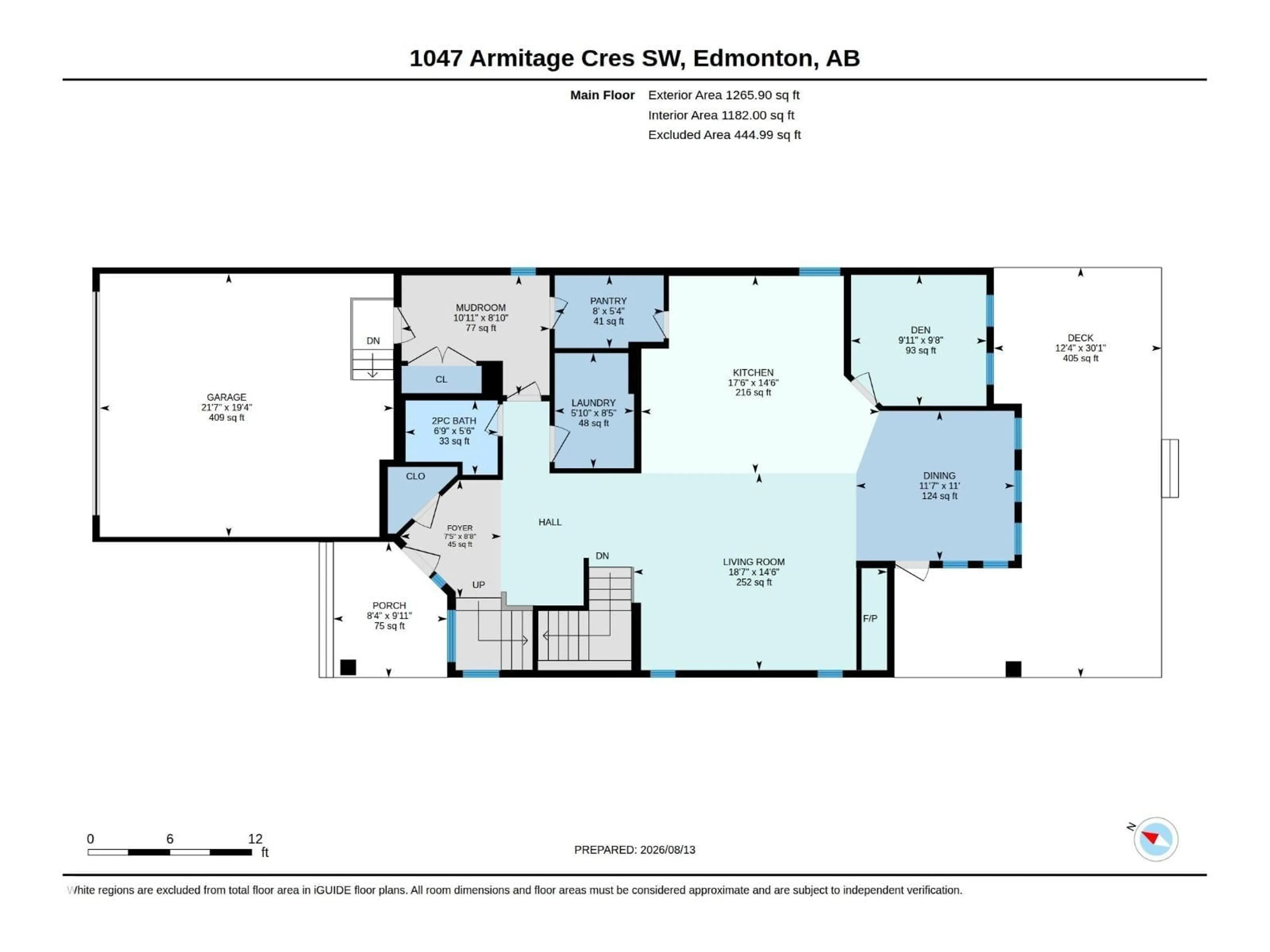 Floor plan for 1047 ARMITAGE CR, Edmonton Alberta T6W0K3