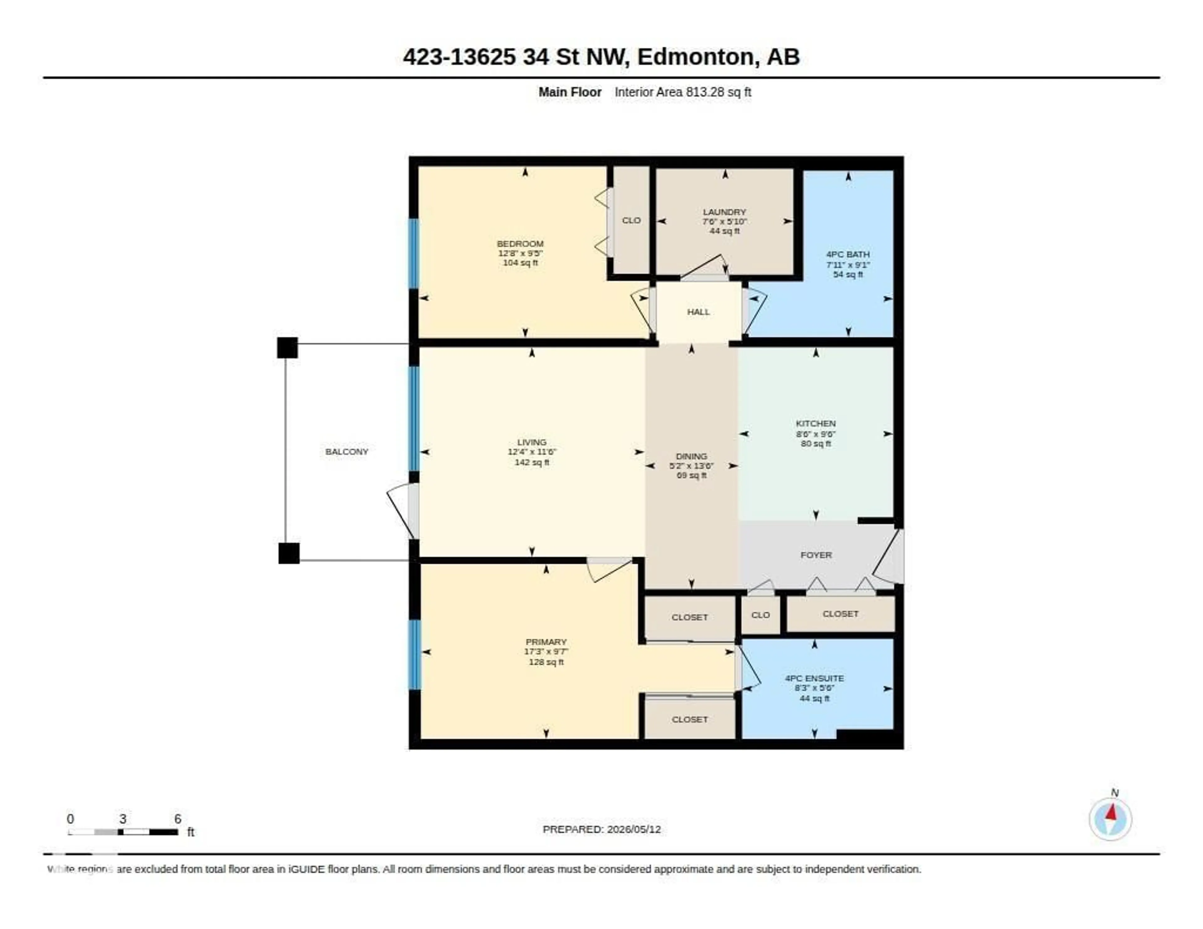 Floor plan for 423 13625 34 ST NW, Edmonton Alberta T5A0E3
