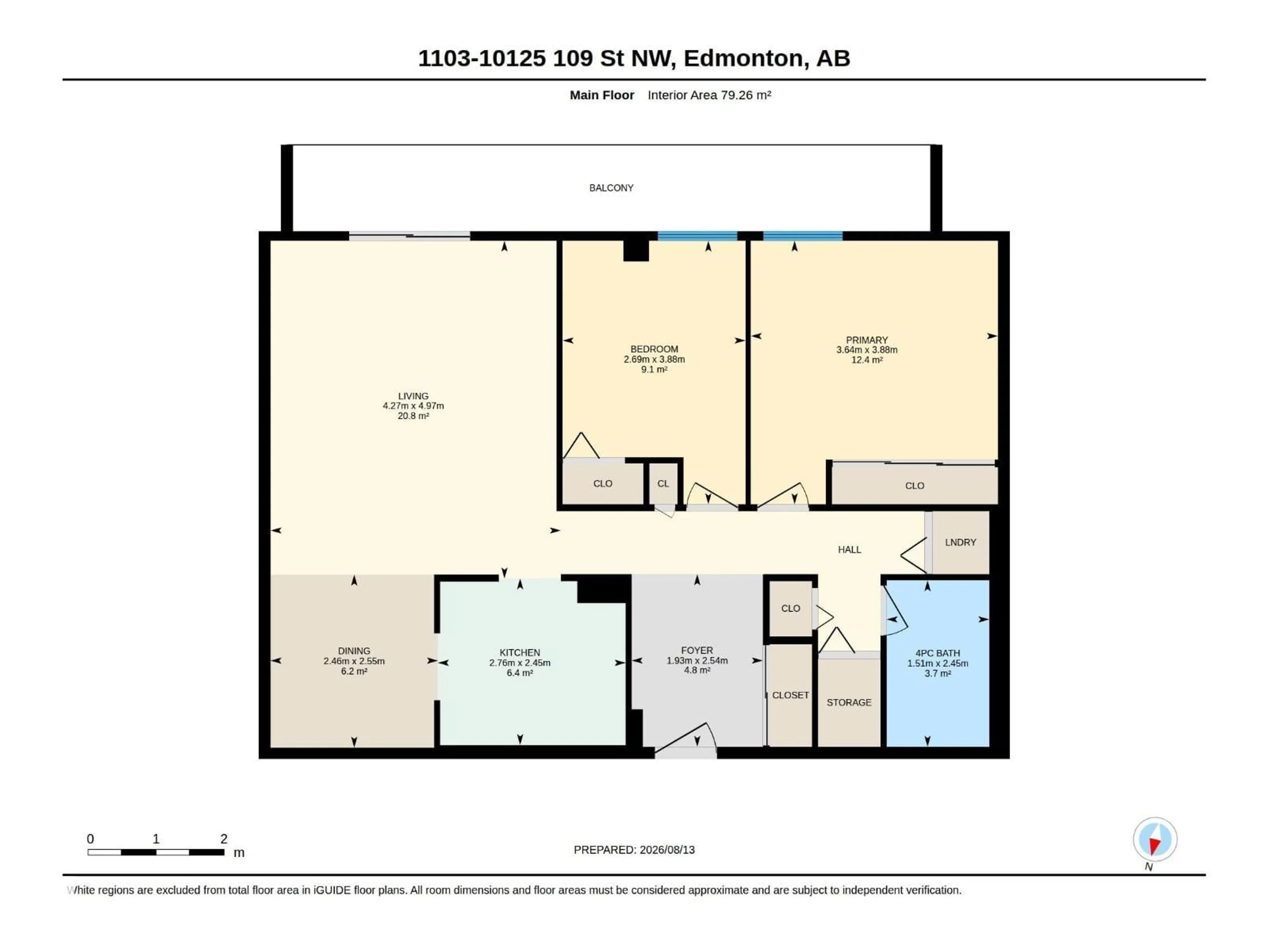 Floor plan for #1103 - 10125 109 ST, Edmonton Alberta T5J3P1