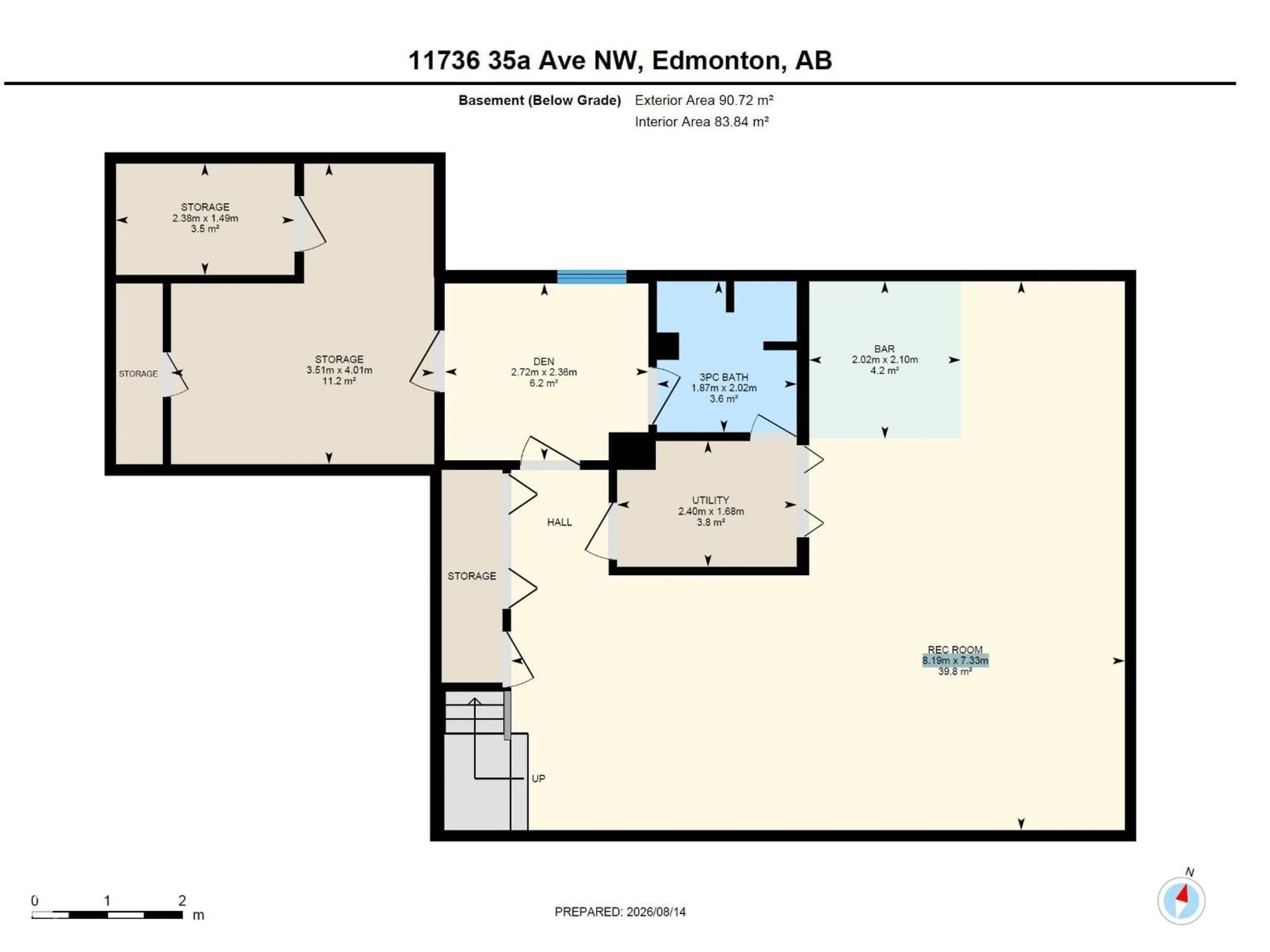 Floor plan for NW - 11736 35A AV, Edmonton Alberta T6J0B5