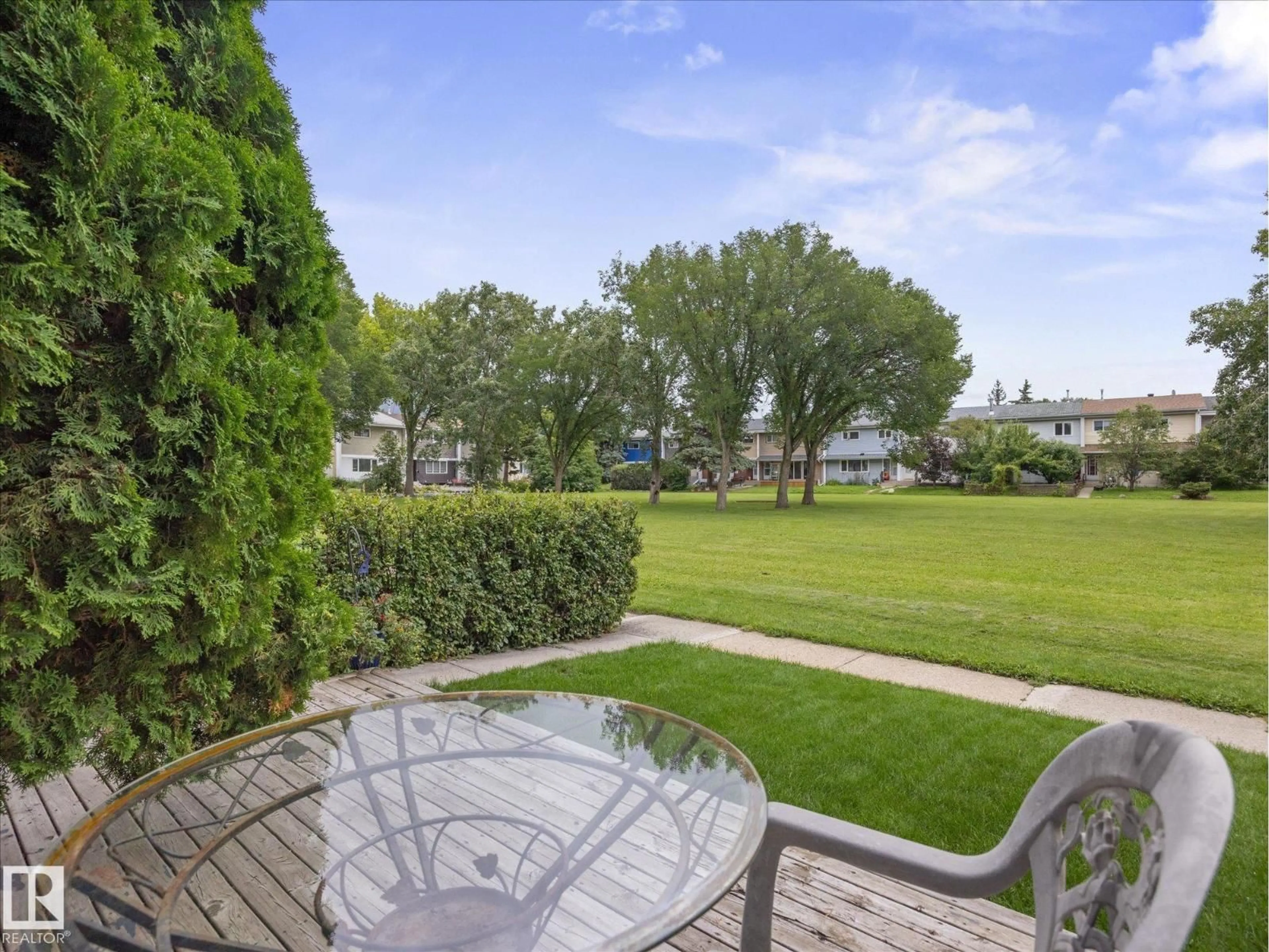 A pic from outside/outdoor area/front of a property/back of a property/a pic from drone, water/lake/river/ocean view for 57 GARDEN CR, St. Albert Alberta T8N0W9
