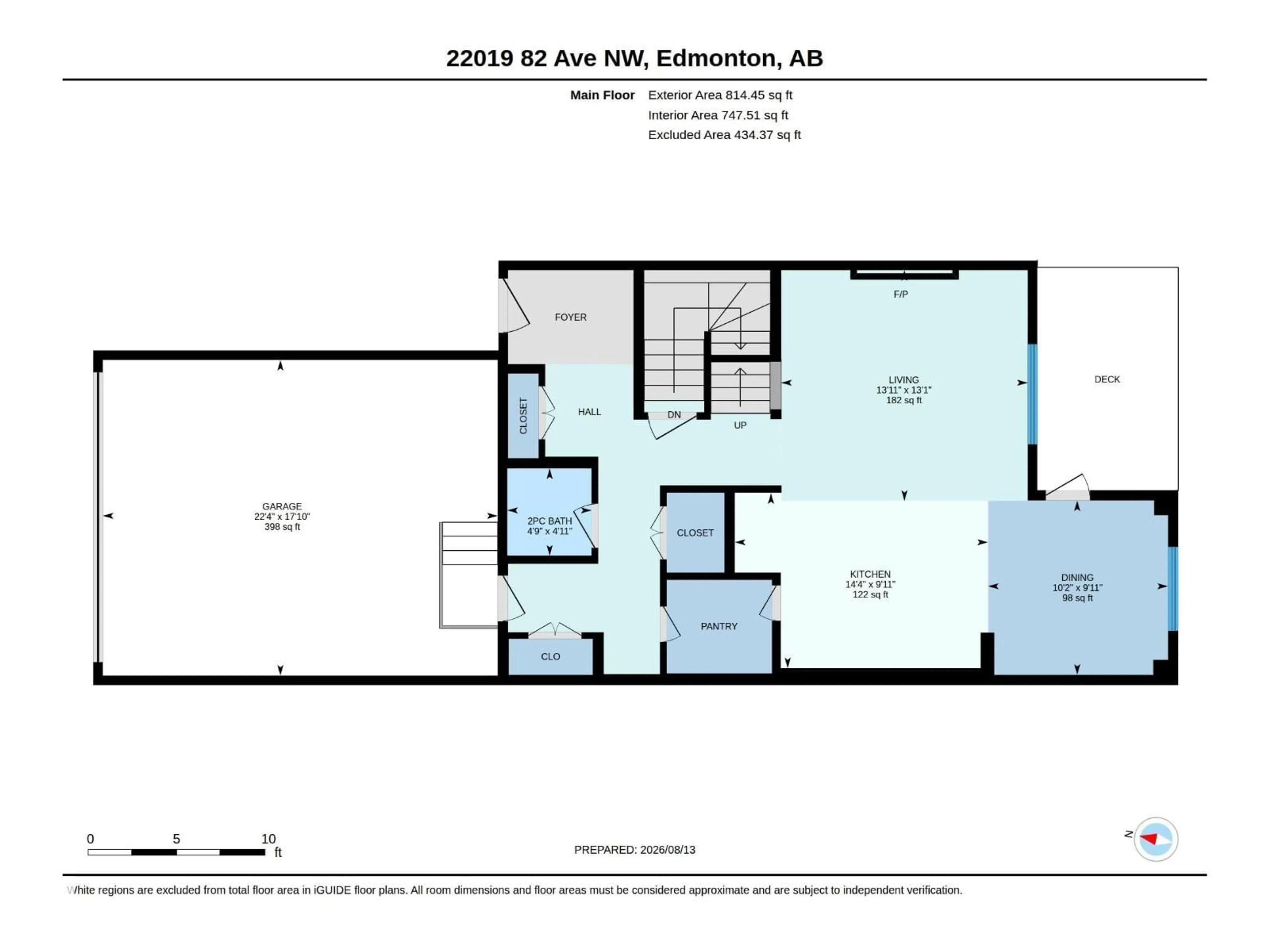 Floor plan for 22019 82 AV, Edmonton Alberta T5T7T3