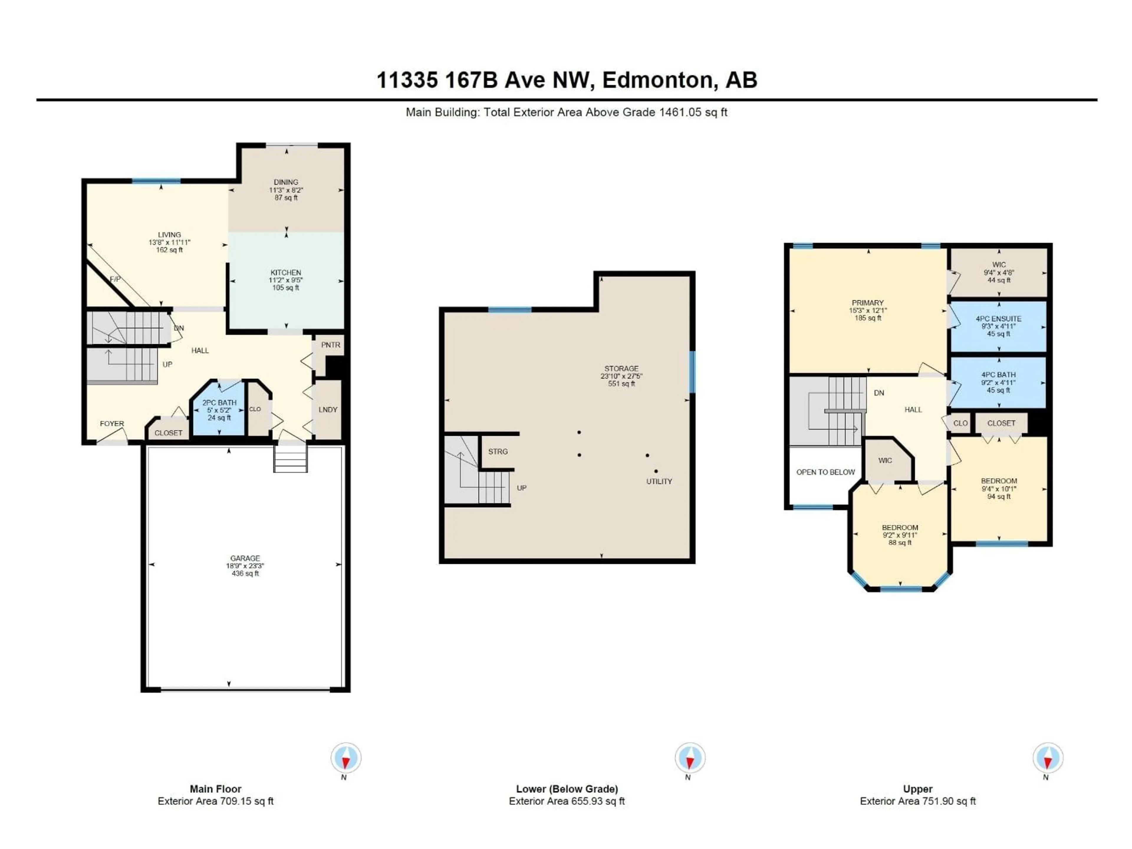 Floor plan for NW - 11335 167B AVE, Edmonton Alberta T5X6G8