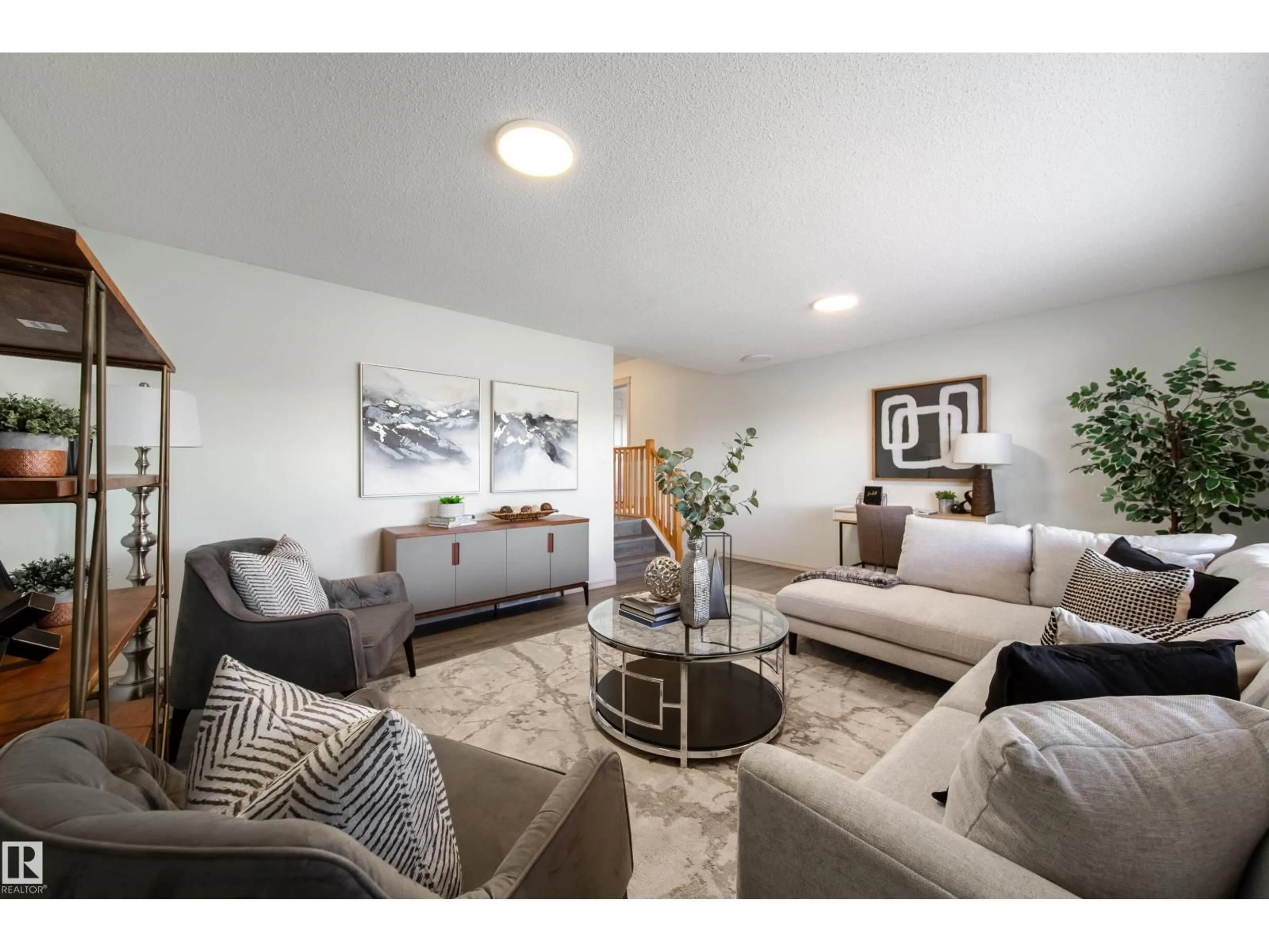 Living room with furniture, unknown for 4811 152 AV, Edmonton Alberta T5Y3B8