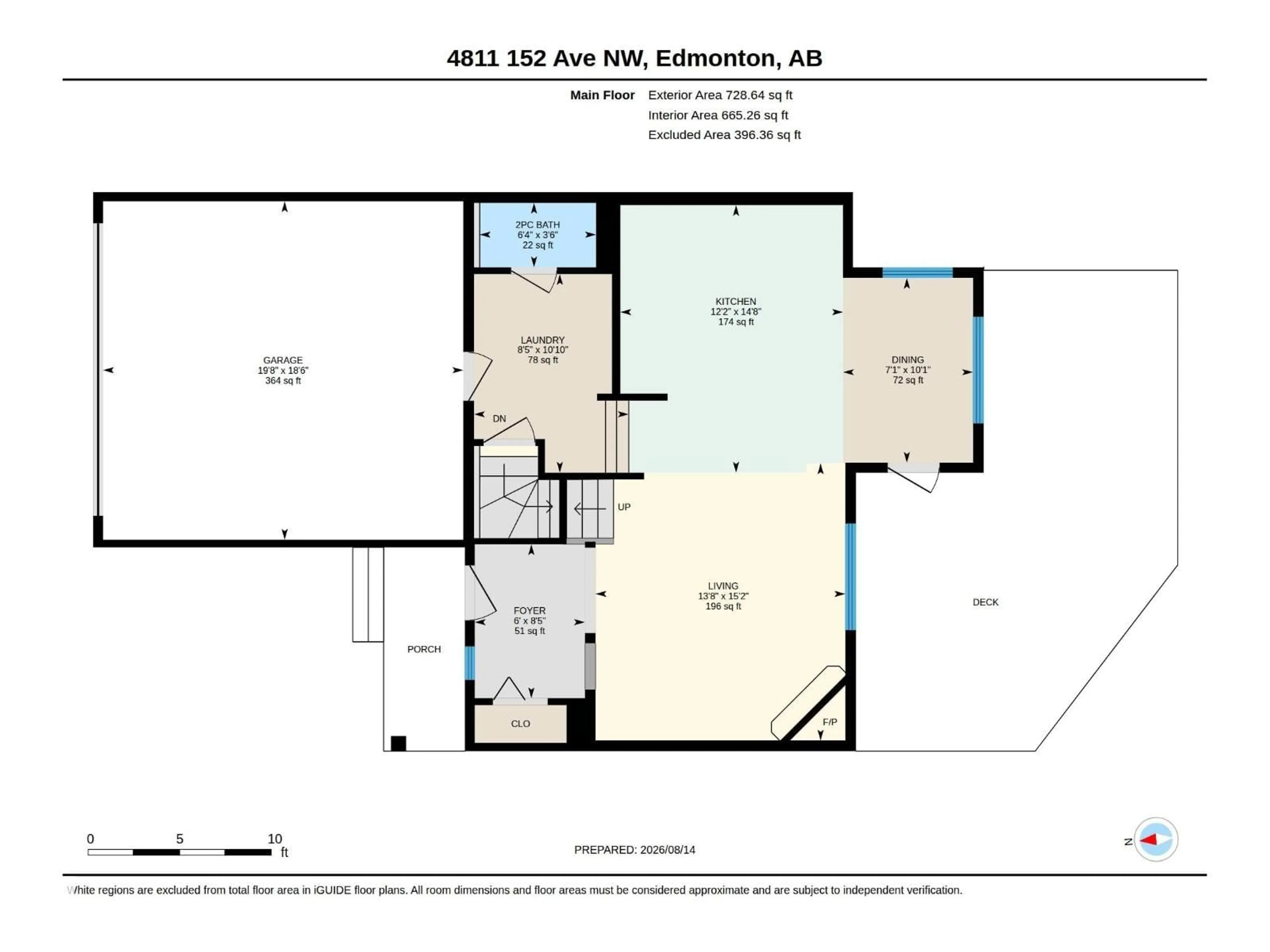 Floor plan for 4811 152 AV, Edmonton Alberta T5Y3B8